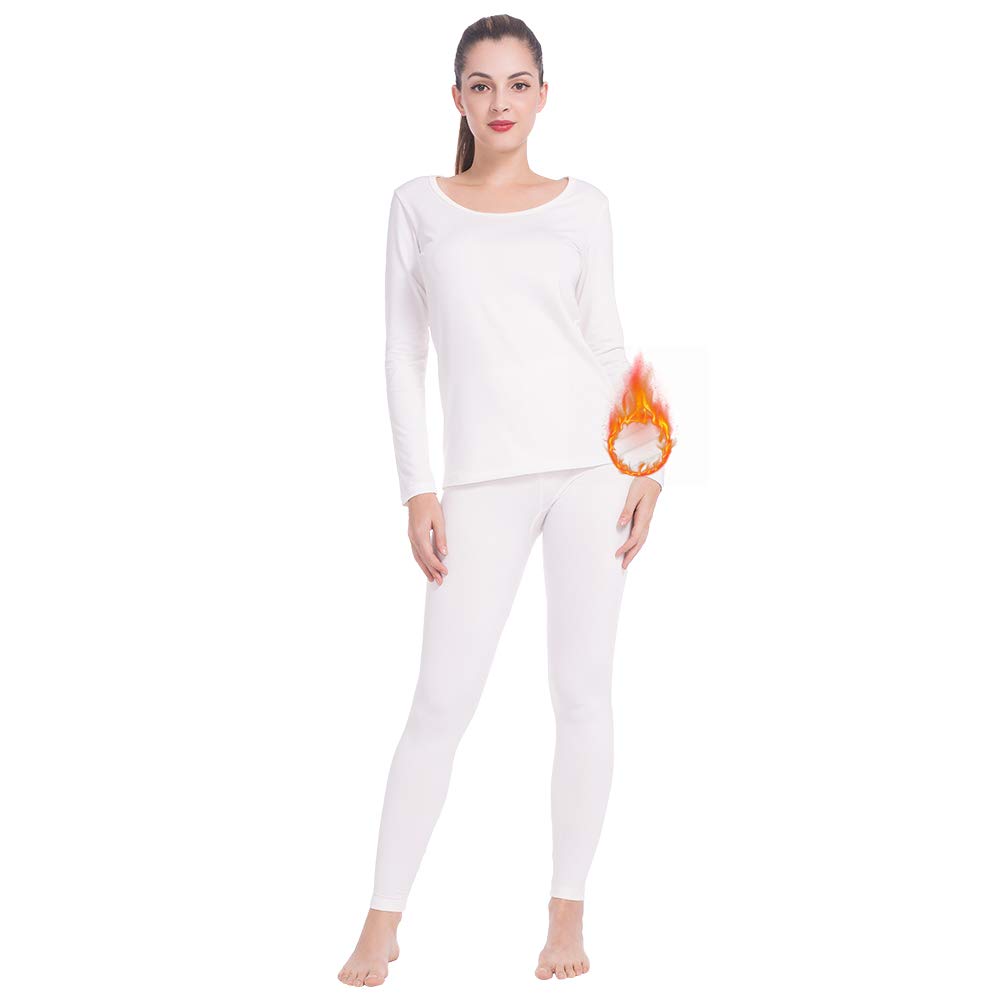 Subuteay Women's Thermal Underwear Set - Fleece Lined Long Johns Base Layer Pajamas for Cold Weather | Winter Workout, Skiing, Camping & Sleepwear