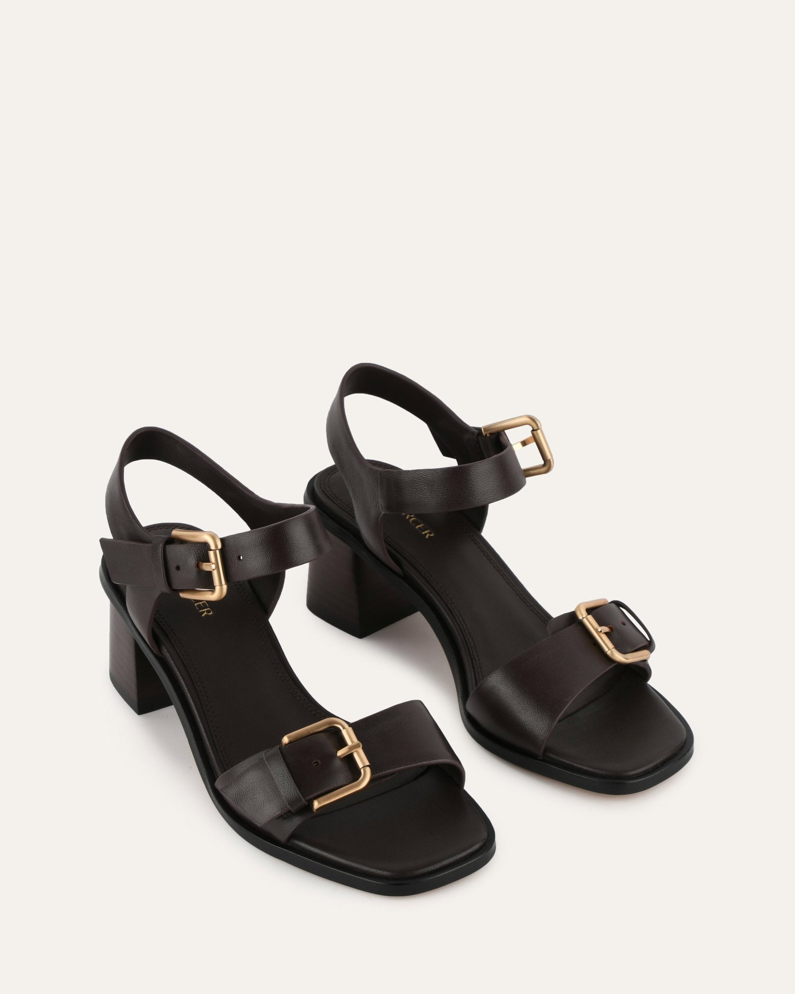 WINONA Women's Mid Heel Sandals - Genuine Cacao Leather Comfortable Dressy Summer Shoes for Beach, Wedding & Casual Outings