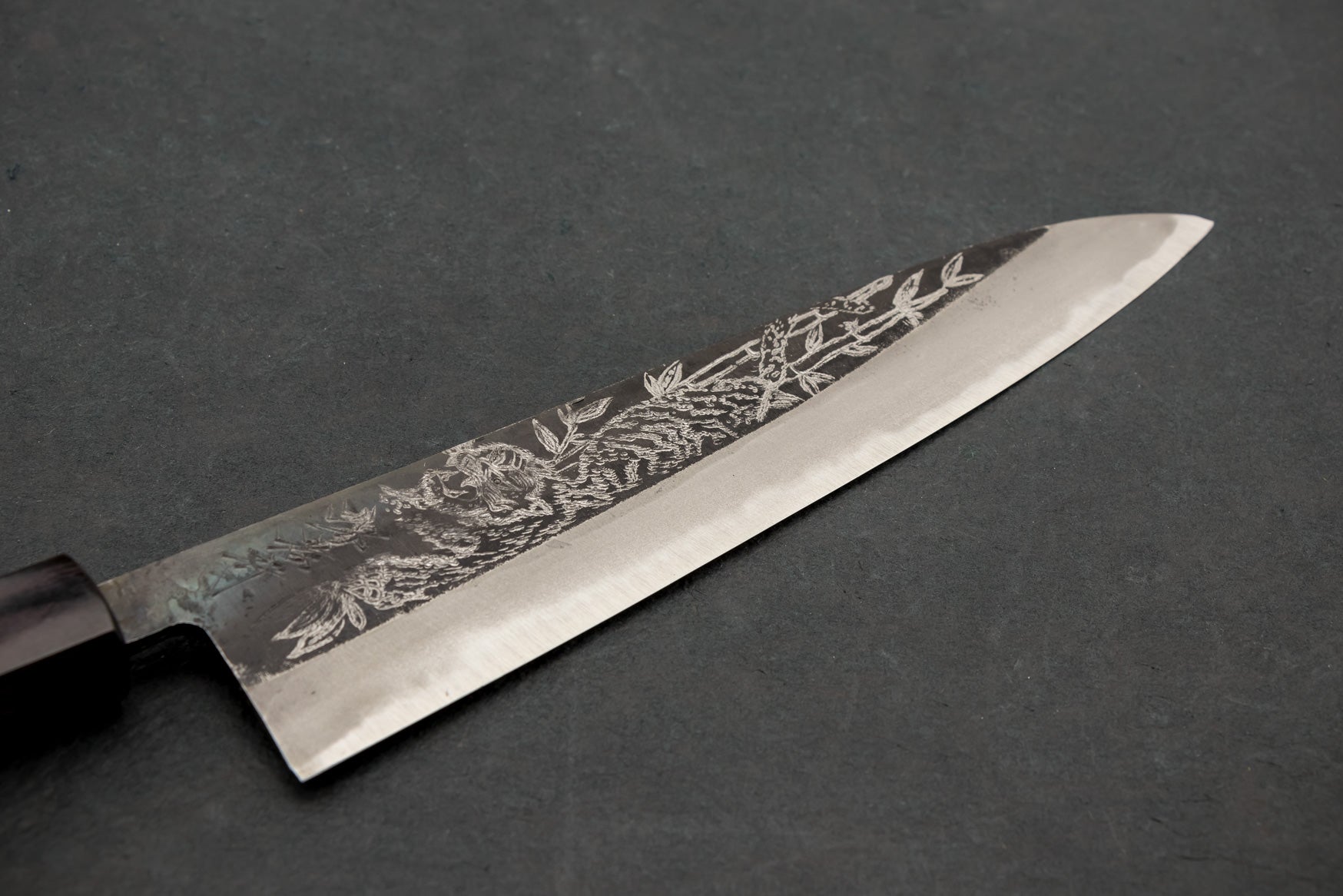 Premium Sakai Takayuki Michiko Special Engraved Aogami Super Gyuto Knife 210mm - Japanese High Carbon Steel Chef Knife with Tiger Pattern - Perfect for Sushi, Meat Cutting & Professional Kitchen Use