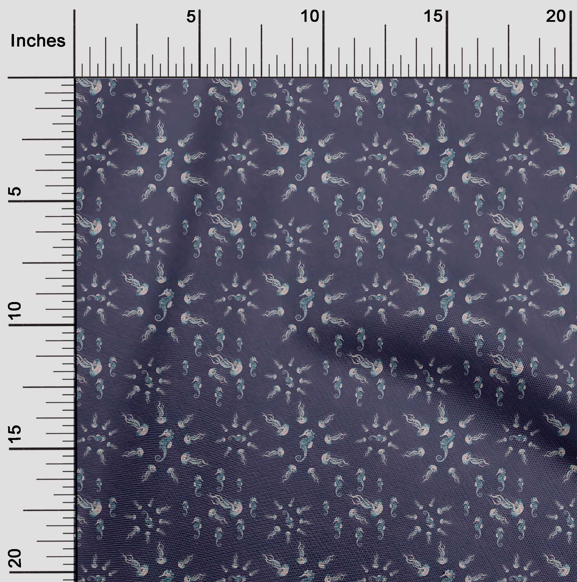oneOone Rayon Blue Fabric for Sewing - 56 Inch Wide Printed DIY Clothing Material by The Yard | Perfect for Dresses, Skirts & Home Decor Projects