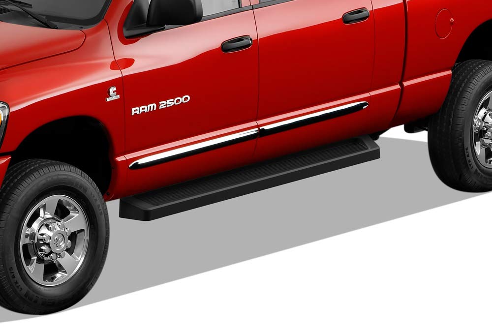 APS Black Running Boards Nerf Bars Side Steps for Dodge Ram 1500 2006-2008 Mega Cab & Ram 2500/3500 2006-2009 - Heavy Duty Off-Road Side Bars for Truck Protection & Easy Entry