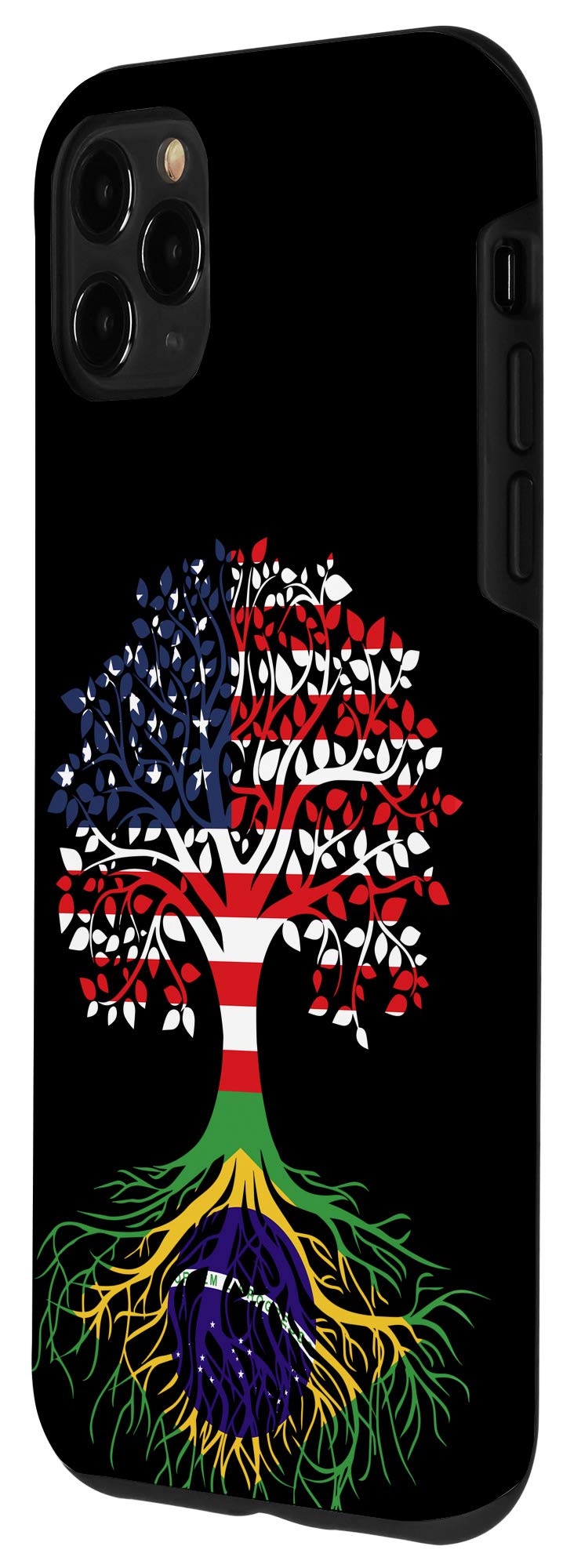iPhone 11 Pro Max Case with Brazilian Roots & American Flag Design - Durable Protective Cover for Travel, Work & Everyday Use