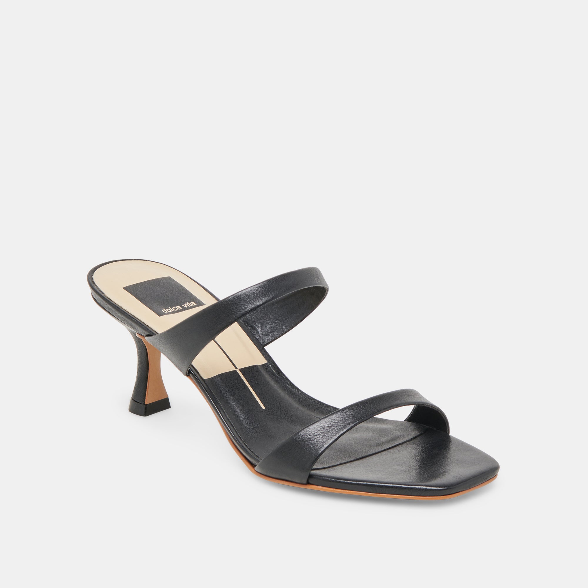 GENORA Women's Wide Heel Black Leather Pumps - Comfortable Dress Shoes for Work, Party & Evening Occasions