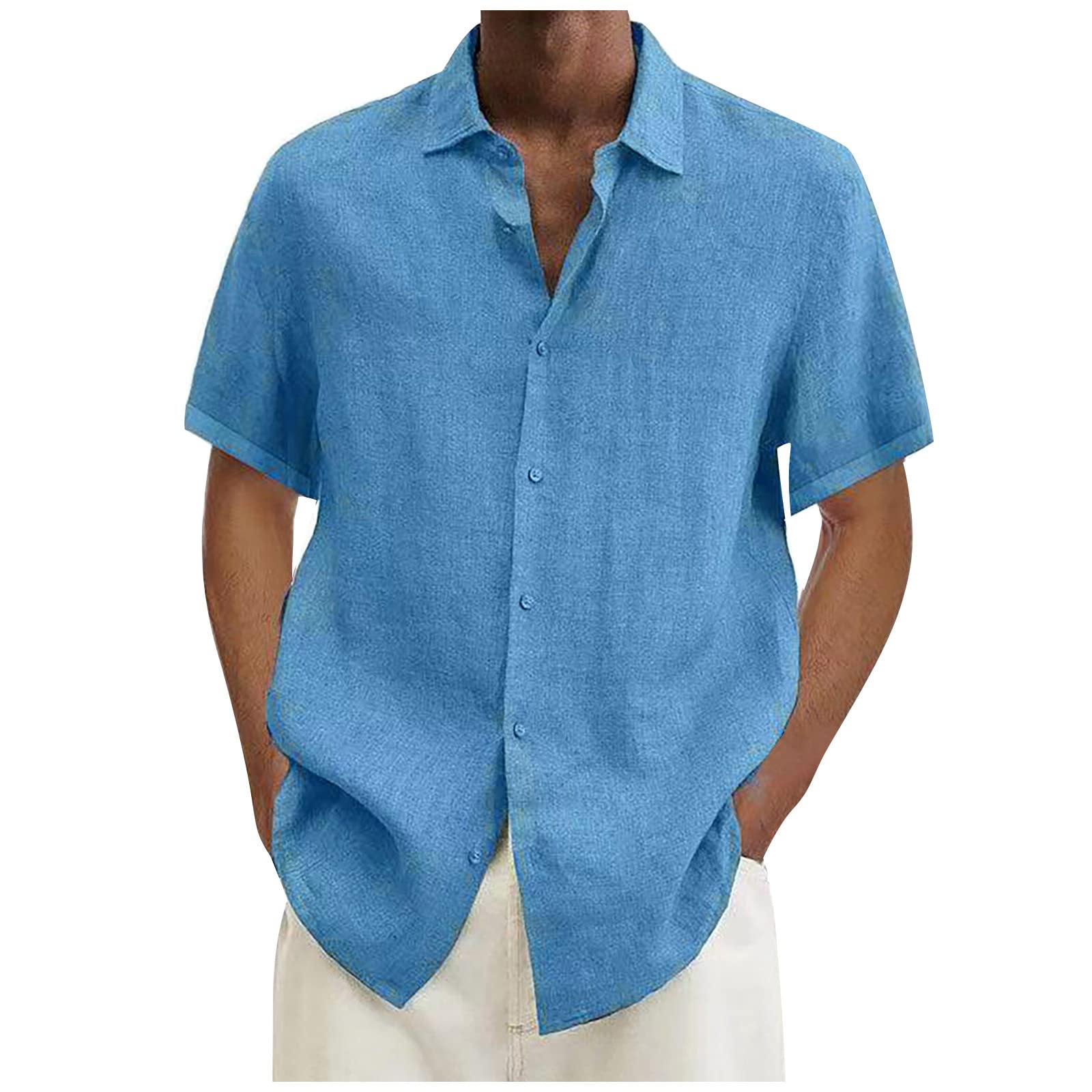 Men's Summer Shirt - Slim Fit Trendy Casual Button Down Shirt for Outdoor Activities & Office Wear