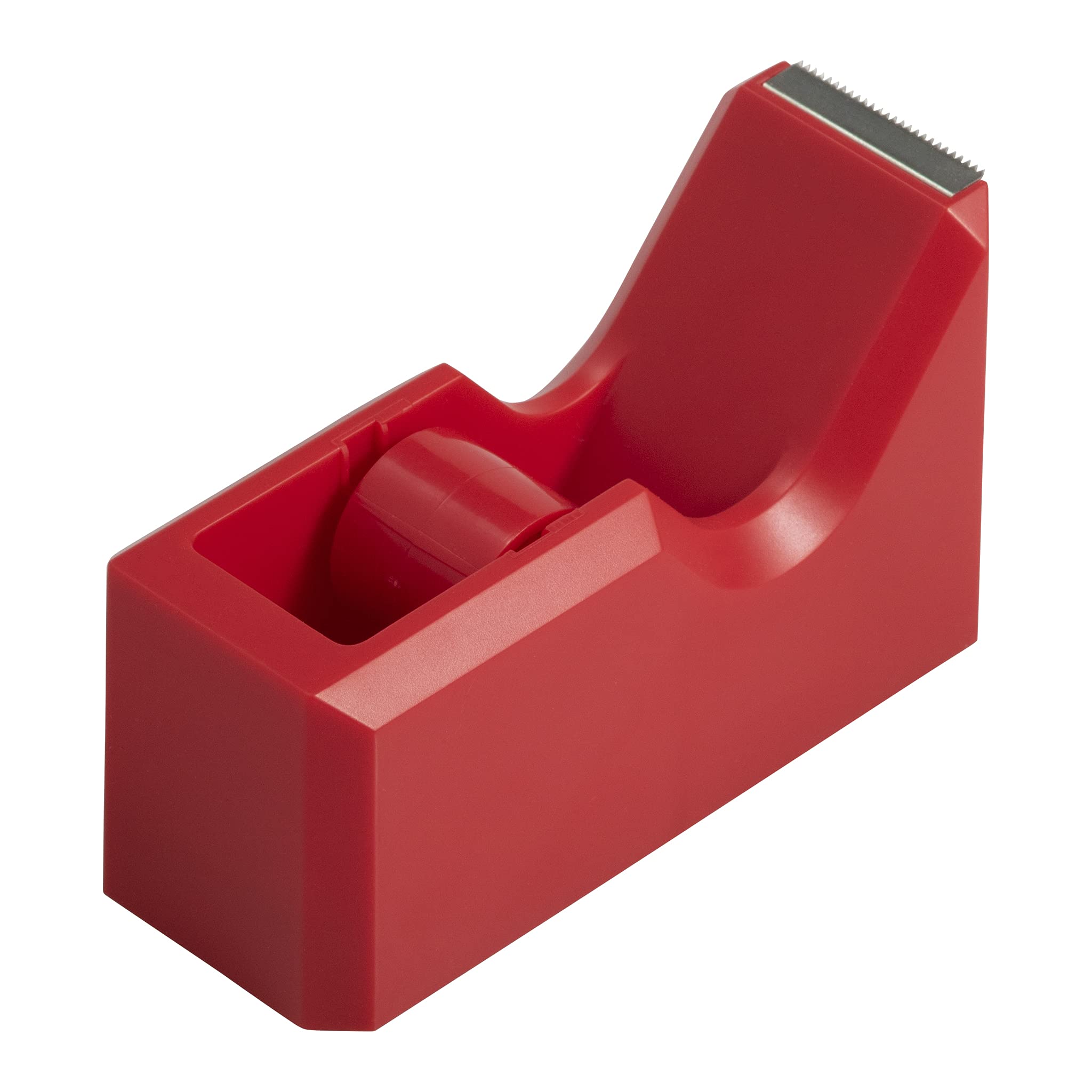 Colorful Red Desk Tape Dispenser - JAM PAPER Office Supplies for Wrapping Gifts, Sealing Envelopes & Crafting Projects