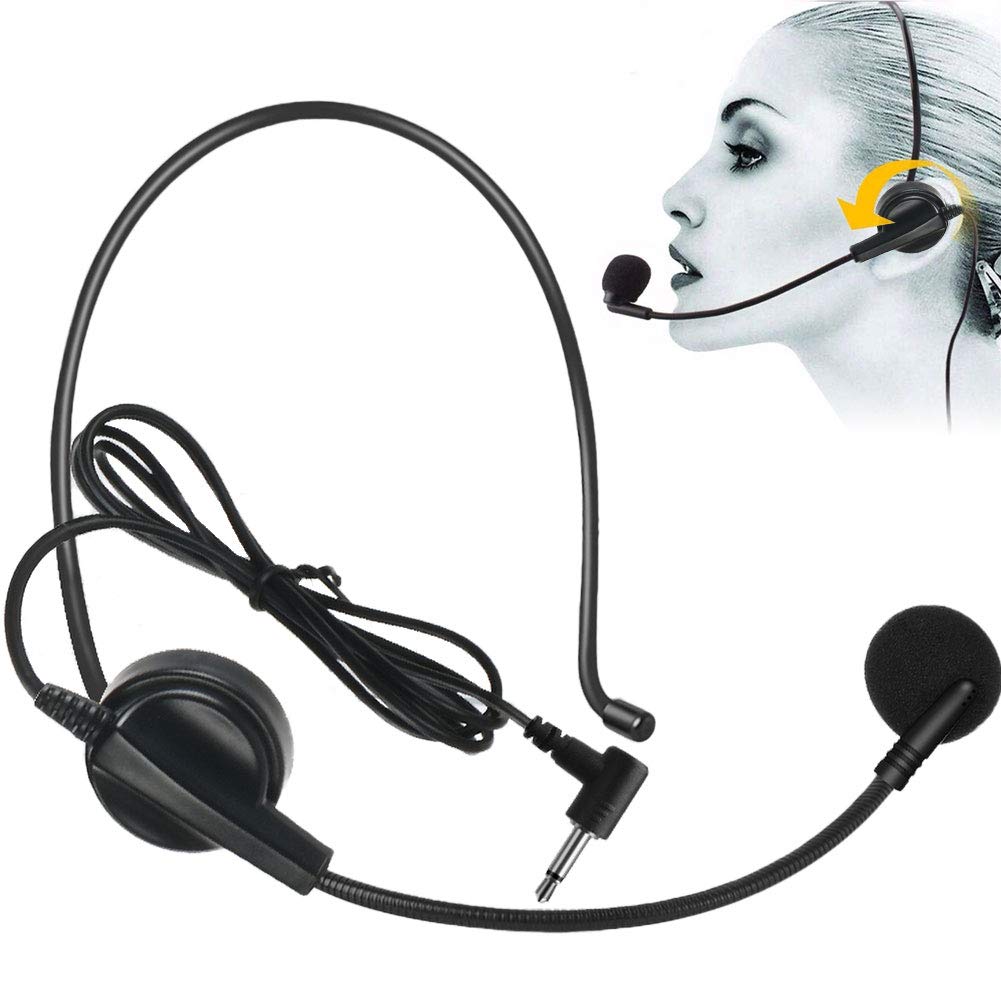 EXMAX Headworn Microphone for ATG-100T EX-100 EXD-101 Wireless Tour Guide System - 3.5mm Headset Mic for Teaching, Conference, Public Speaking & Tour Guides - Perfect for Outdoor Events, Classrooms & Group Presentations