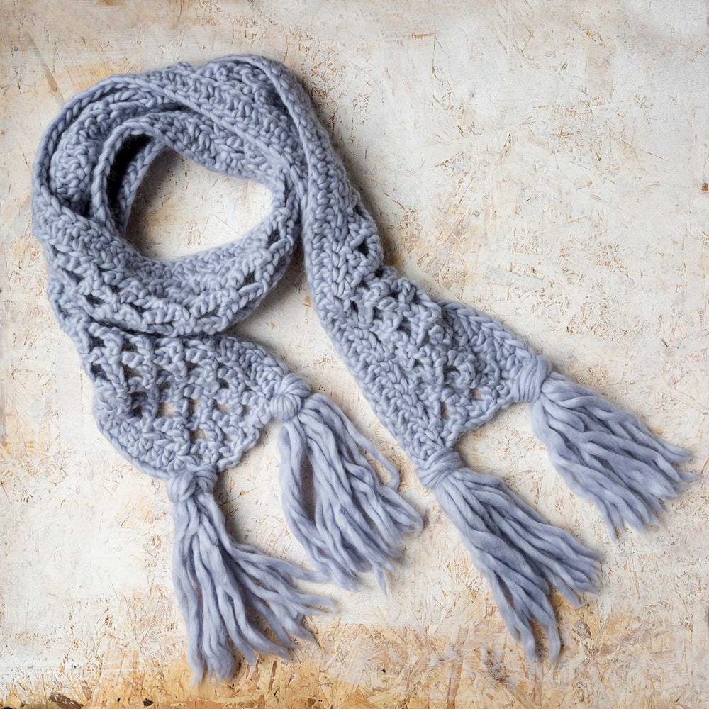DIY Maya Scarf Crochet Kit for Beginners - Soft Yarn & Complete Accessories - Perfect for Winter Fashion, Handmade Gifts & Cozy Home Projects