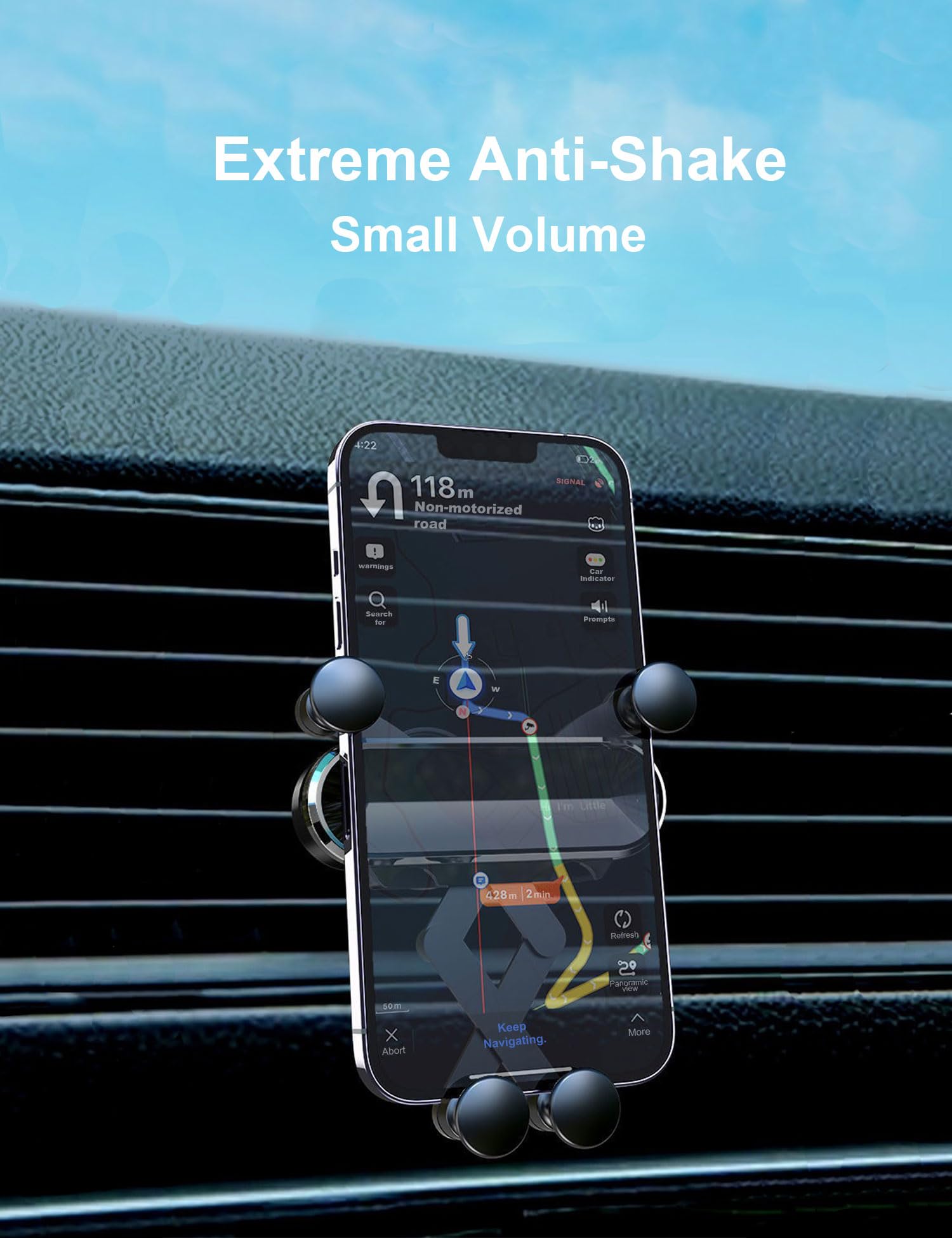 HLIXOZIY Universal Car Phone Holder - Vent Mount for Hands-Free Use, Compatible with iPhone & Android Smartphones - Perfect for Driving, GPS Navigation & Safe Commuting