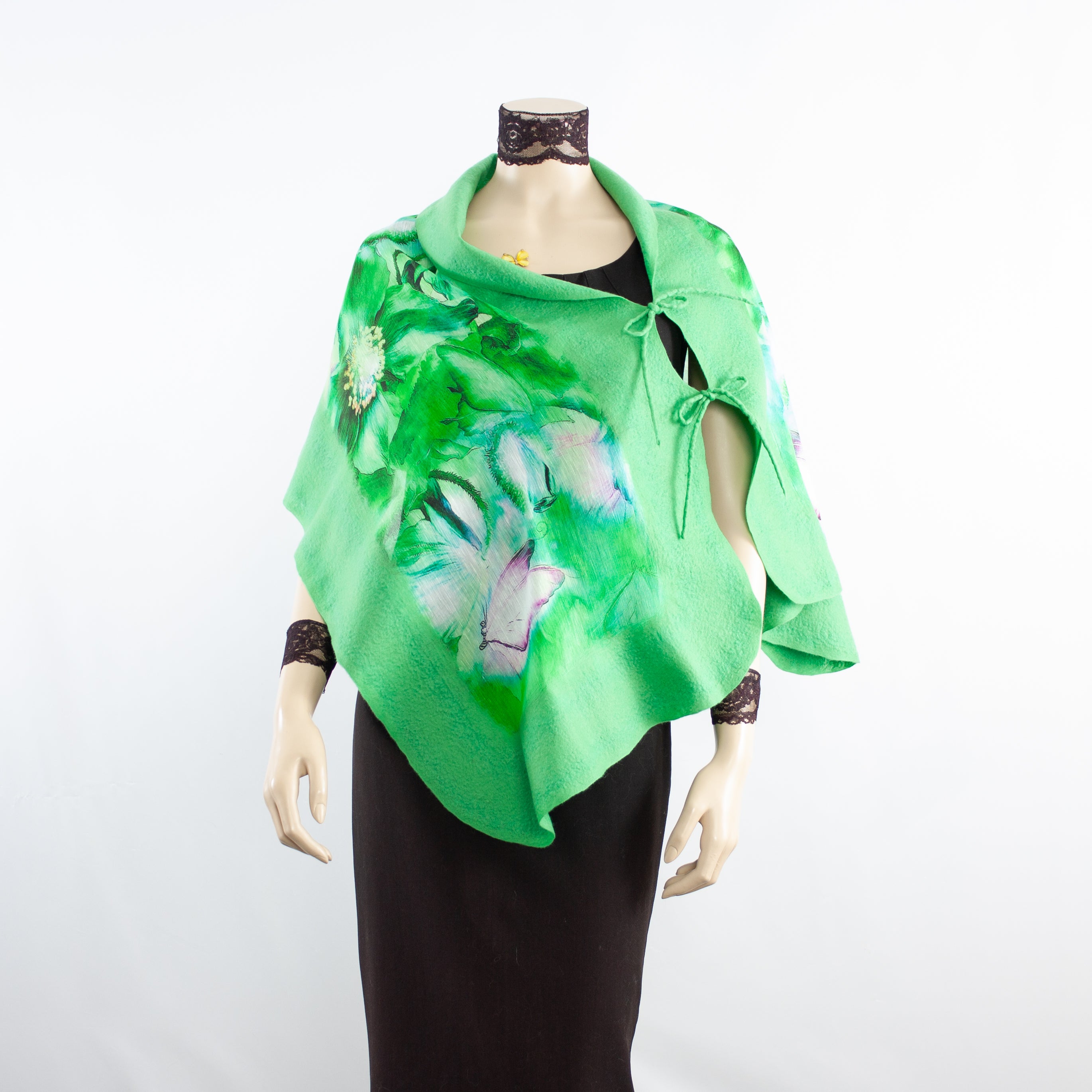 Linked Green Scarf #152 - 36 Inch Lightweight Fashion Scarf for Women - Perfect for Office, Party and Winter Outfits