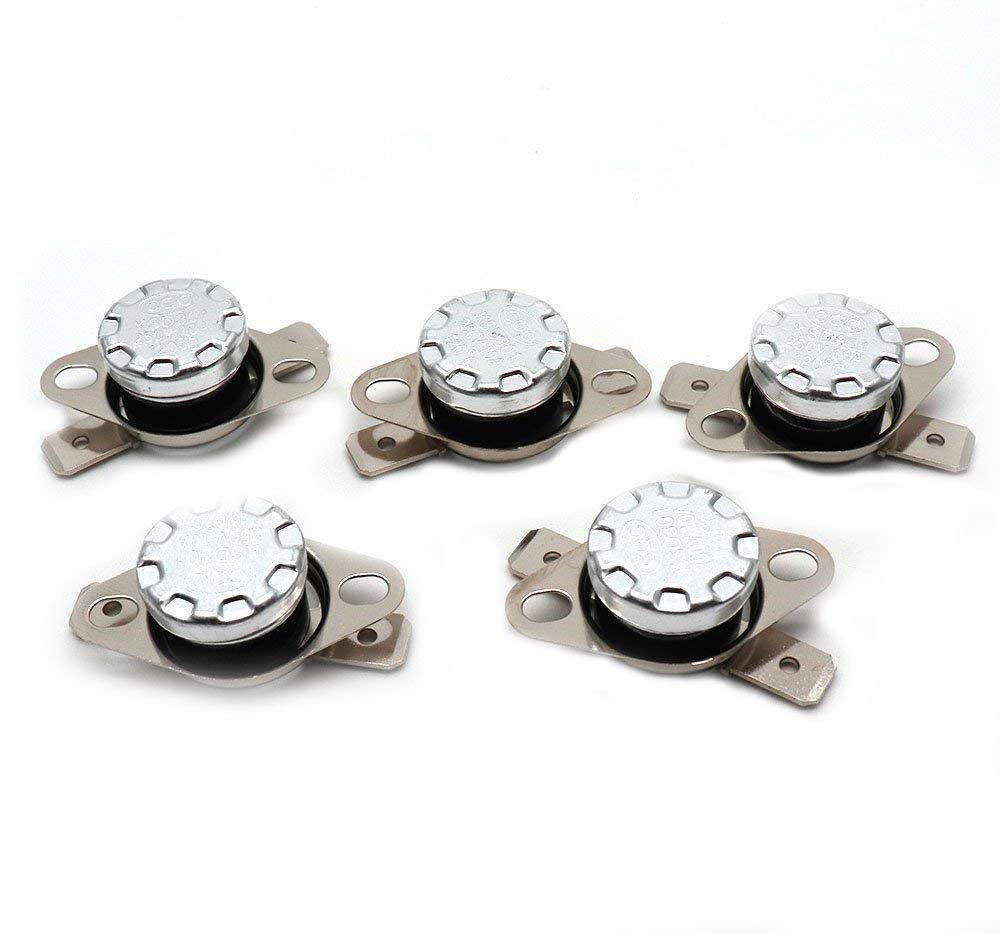 5Pcs 120°C Normally Closed Thermostat Disc - 250V 10A Temperature Control Switch for Refrigerator, Microwave Oven & Home Appliances | Perfect for Overheat Protection in Kitchen & HVAC Systems