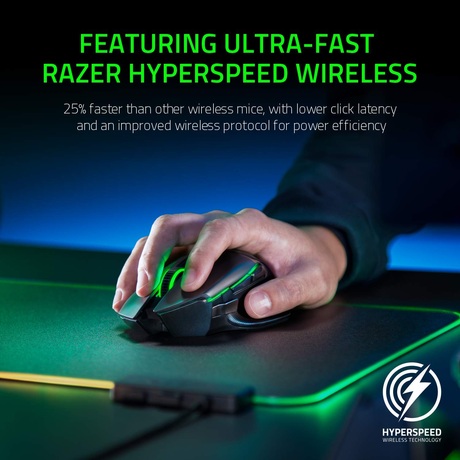 Razer Basilisk Ultimate Wireless Gaming Mouse - Hyperspeed Technology, Fastest Gaming Switches, Classic Black (Renewed) - Perfect for FPS, MOBA & Esports Gaming