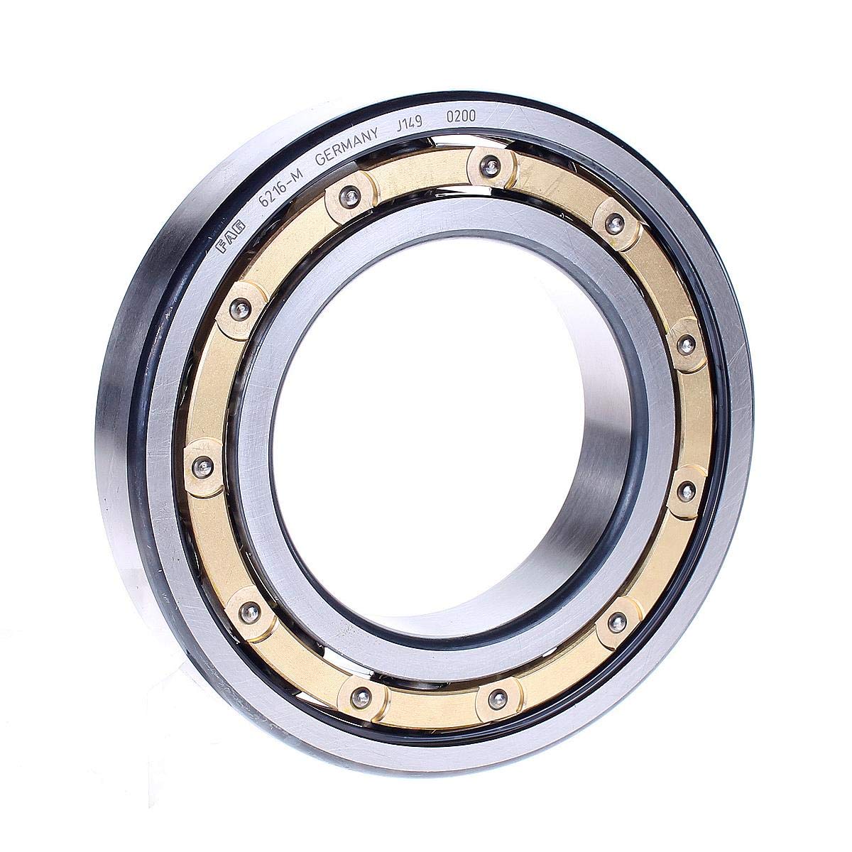 6216M Single Row Radial Ball Bearing - ABEC 1 Precision, Open Type with Brass Cage, Metric Size 80mm ID x 140mm OD x 26mm Width - Ideal for Industrial Machinery, Automotive Applications, and Power Transmission Equipment