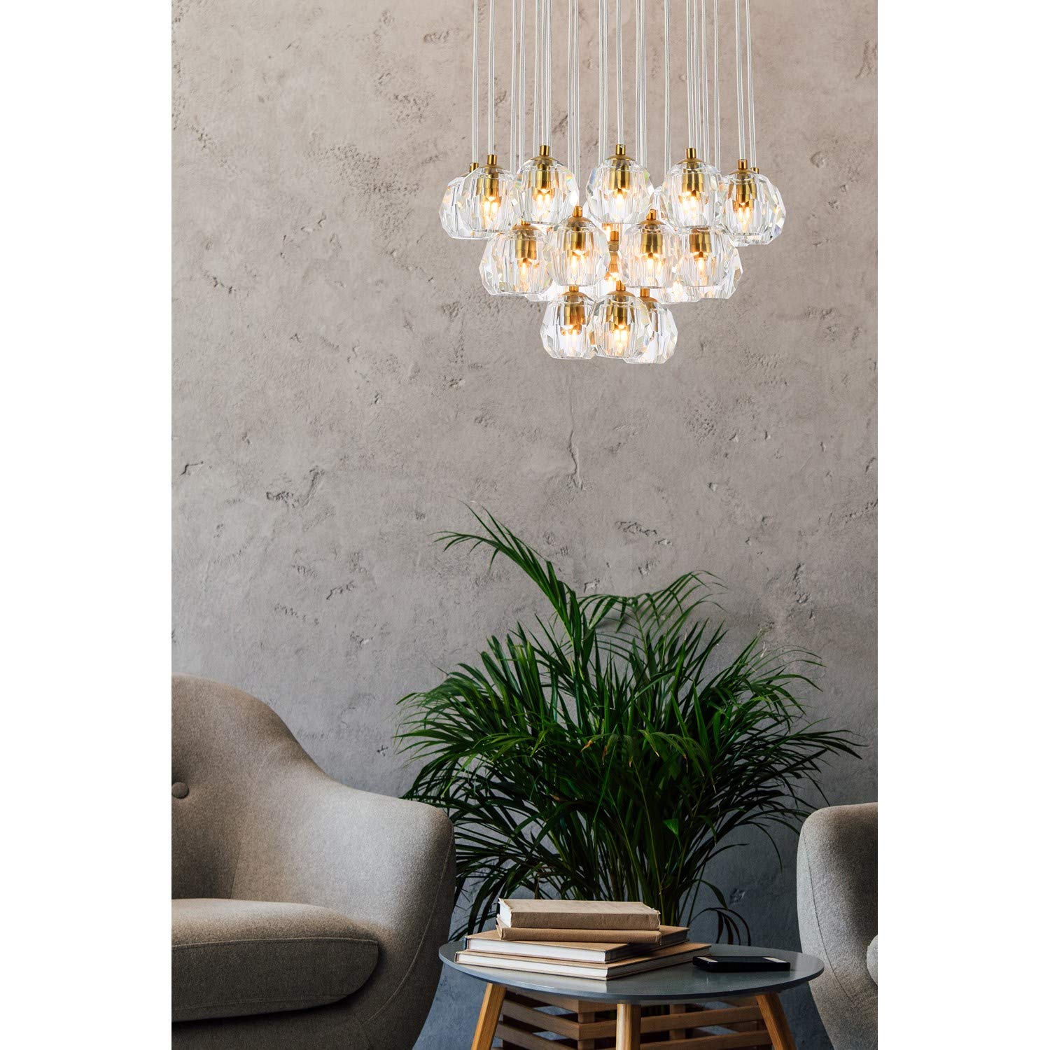 24-Light Gold Chandelier Pendant Light - Elegant Dining Room Lighting for Home Decor, Perfect for Kitchen Island, Bedroom, or Entryway