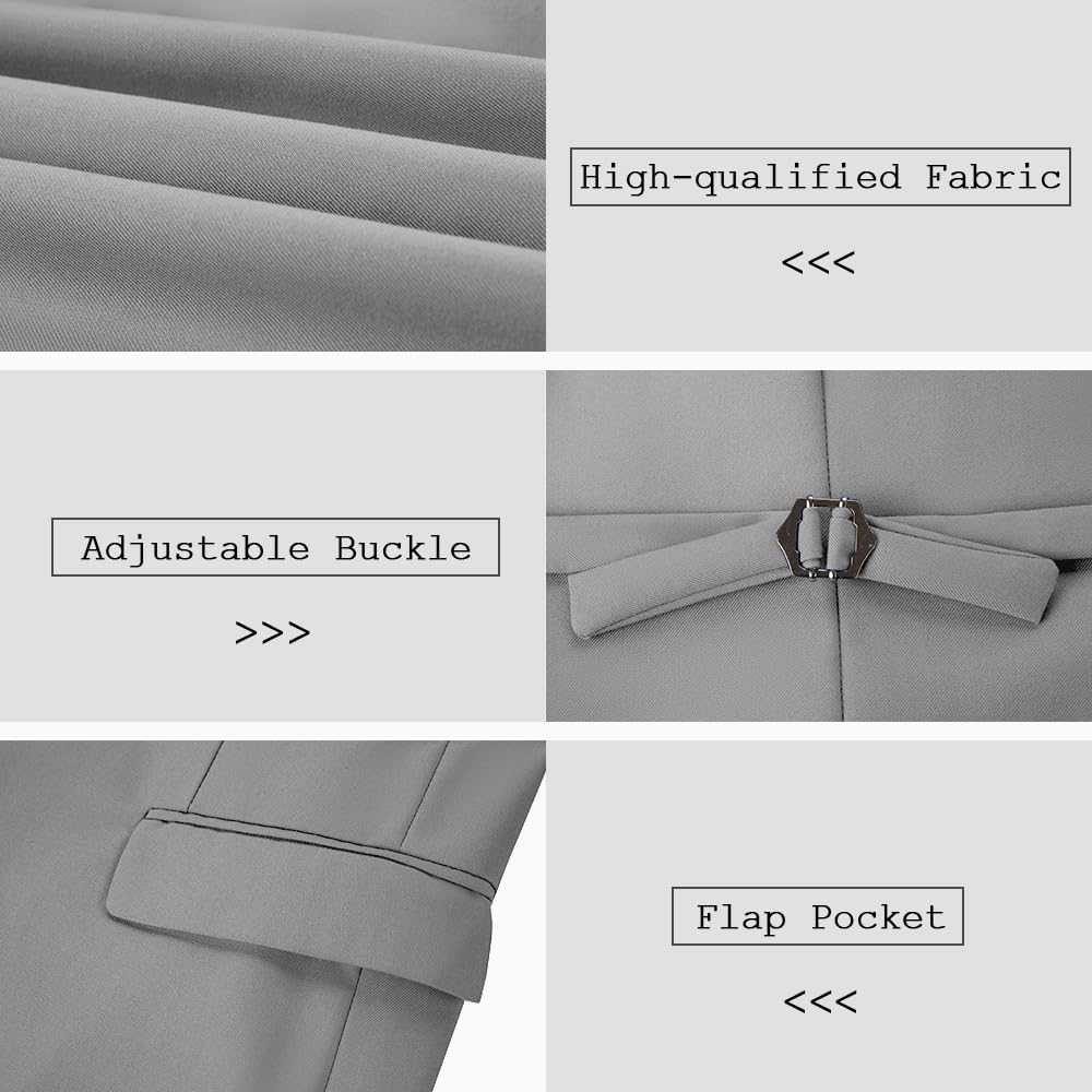 3-Piece Slim Fit Men's Suits for Wedding & Prom | Notched Lapel Formal Tuxedo Set (Jacket, Pants & Vest) | Perfect for Groomsmen, Business Meetings & Special Occasions