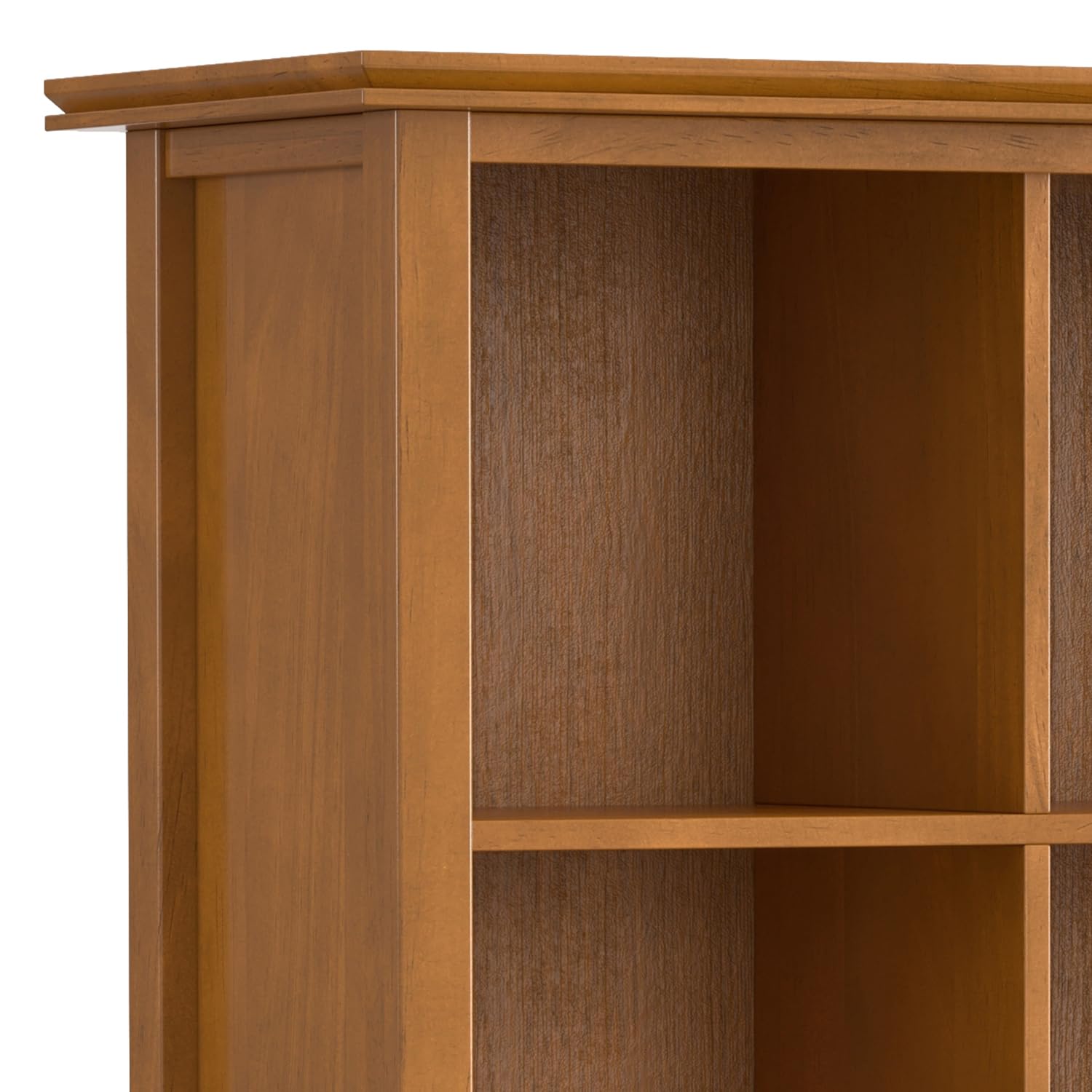 SIMPLIHOME Acadian 44 Inch Solid Wood 9-Cube Bookcase & Storage Unit, Light Golden Brown - Transitional Style for Living Room, Study, Office & Home Organization