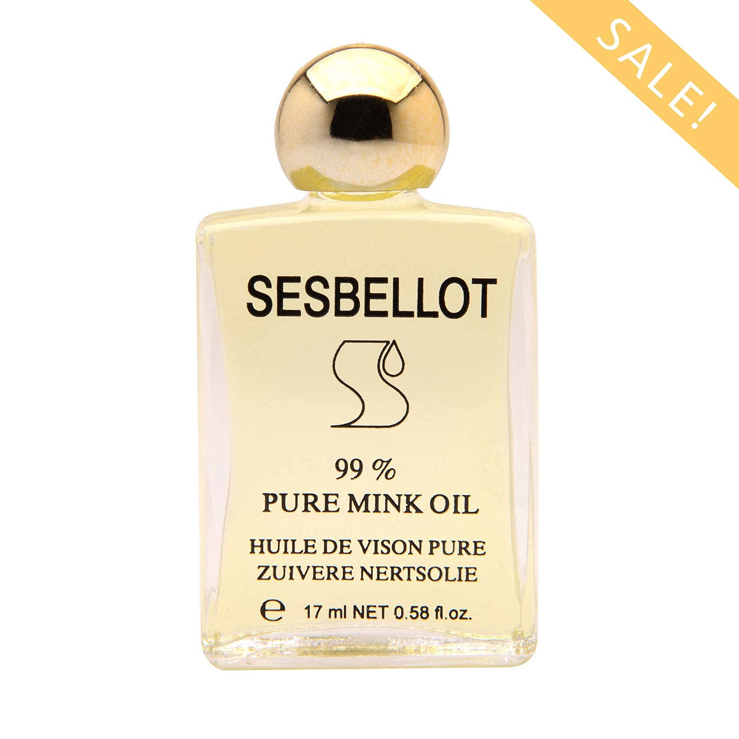 Pure Mink Oil for Leather Care - Sesbellot 100% Natural Mink Oil Conditioner (17ml) - Restores & Protects Leather Boots, Bags, Jackets & Furniture