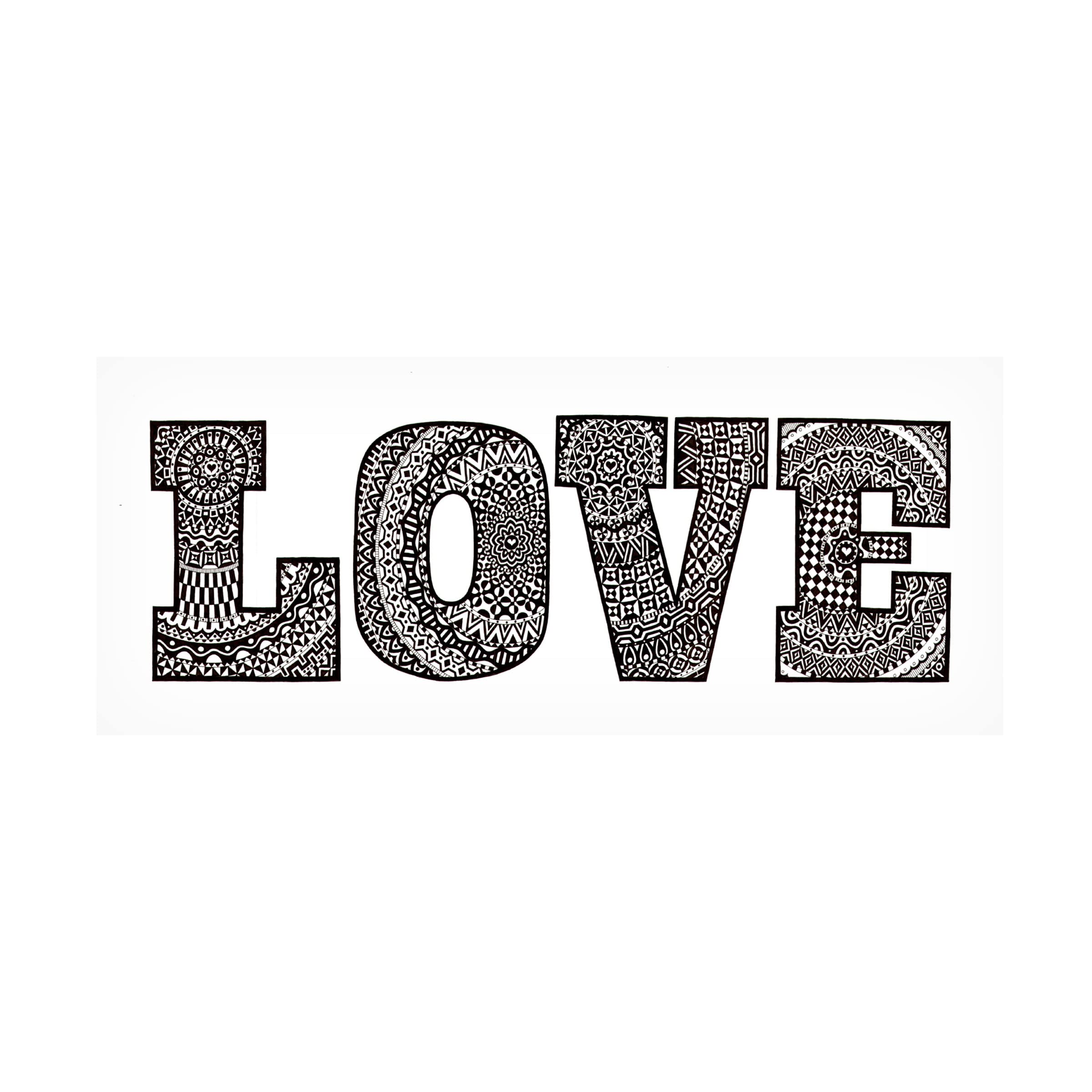 Trademark Fine Art 'Love' Canvas Wall Art by Siobhan - 10x24 Inches Romantic Home Decor for Living Room, Bedroom & Office