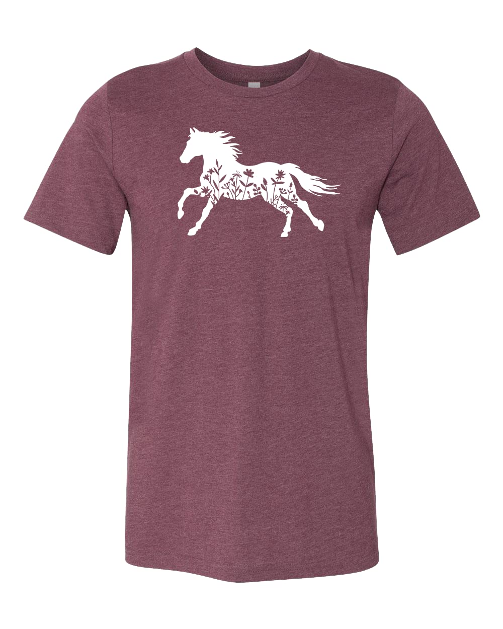Floral Horse Print T-Shirt for Women - Perfect Gift for Horse Lovers & Country Style Fashion - Ideal for Riding, Ranch Days & Western Outfits