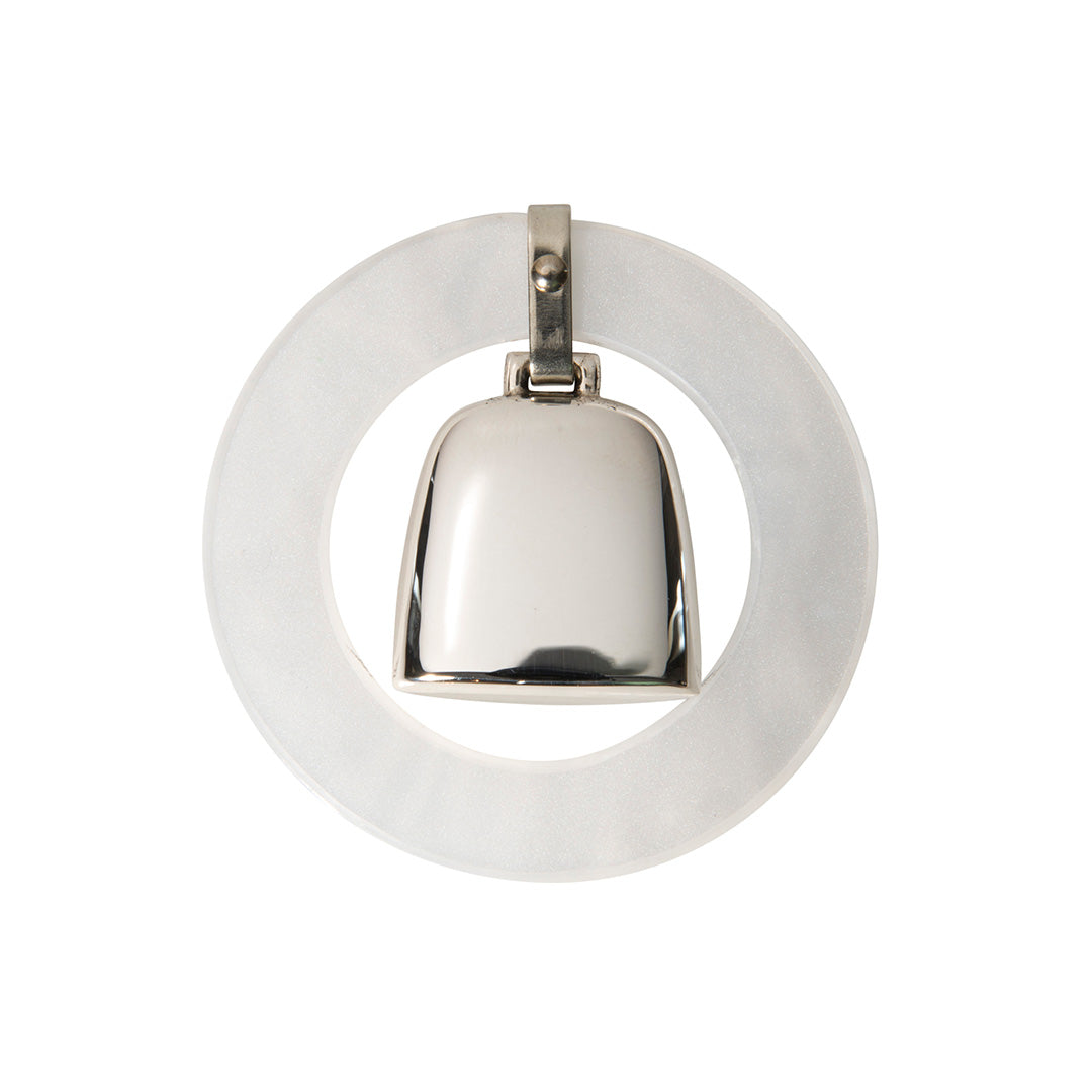 Organic White Teething Ring for Babies - BPA-Free Silver Baby Rattle Toy | Soothing Gum Relief & Early Learning Development | Perfect for Newborns, Infants & Toddlers During Teething, Playtime & Sensory Exploration
