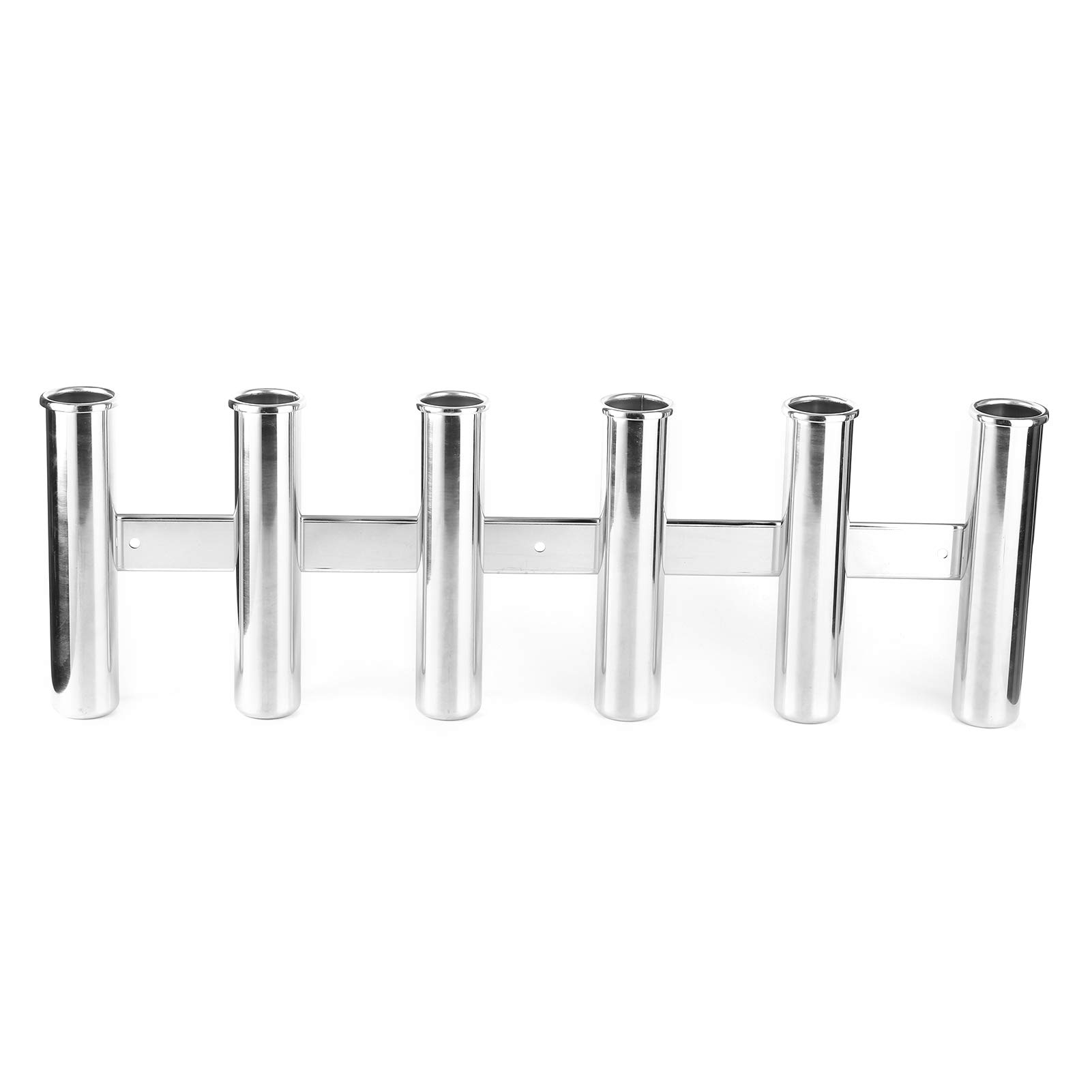 Qiilu 6-Tube Fishing Rod Holder Stand - 304 Stainless Steel Boat Rod Rack for Marine, Yacht & Kayak | Secure Pole Storage for Saltwater & Freshwater Fishing
