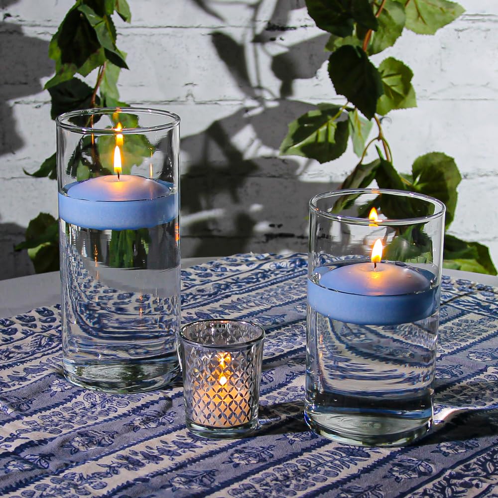 96 Pack Light Blue Floating Candles 3 Inch - Elegant Water Decor for Weddings, Pools, Spa & Home Centerpieces