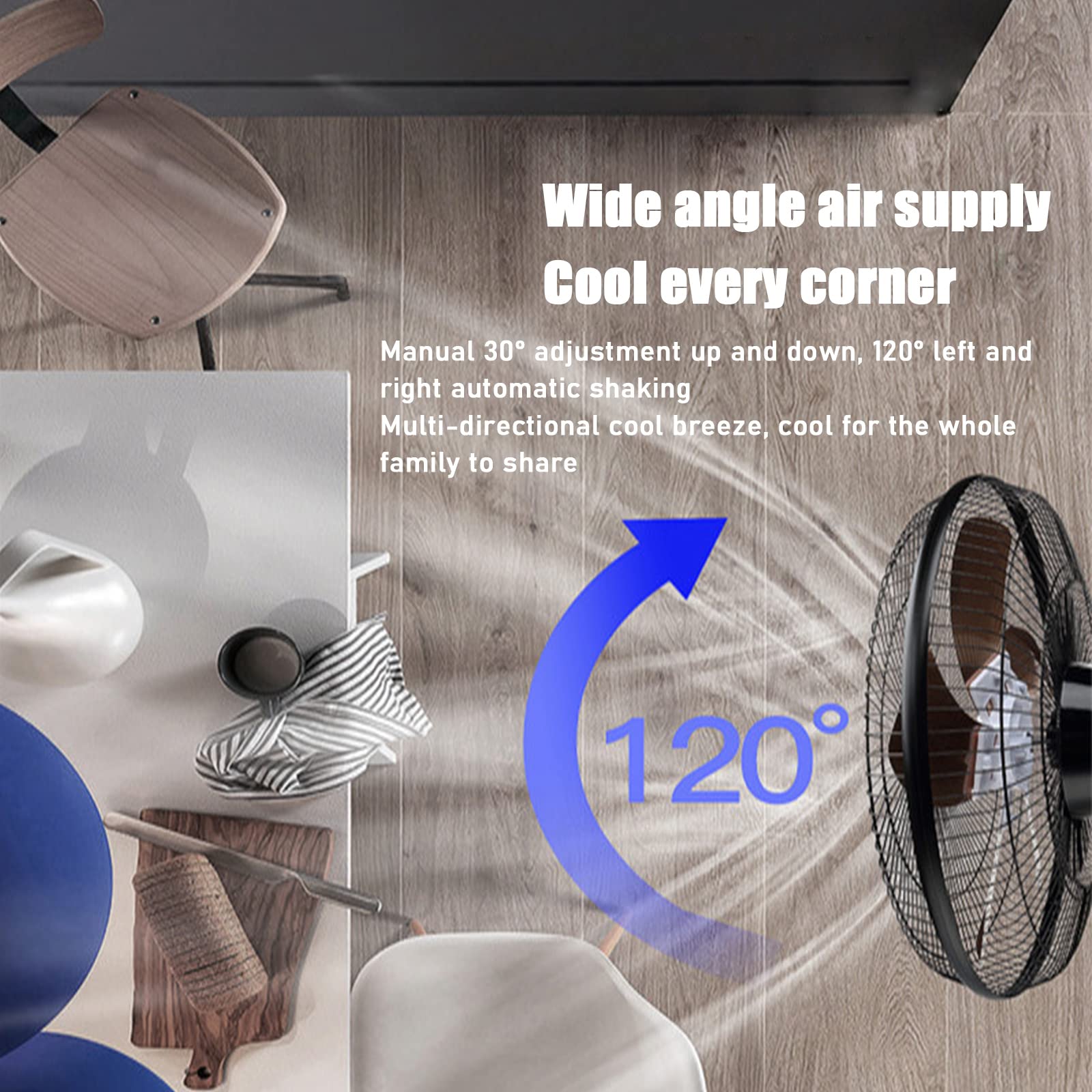 16 Inch Wall Mount Fan with Remote Control - 5 Blades, 3 Speeds & 4 Hour Timer - High Velocity Oscillating Fan for Industrial, Commercial & Home Use - Perfect for Warehouses, Offices, Bedrooms and Living Rooms