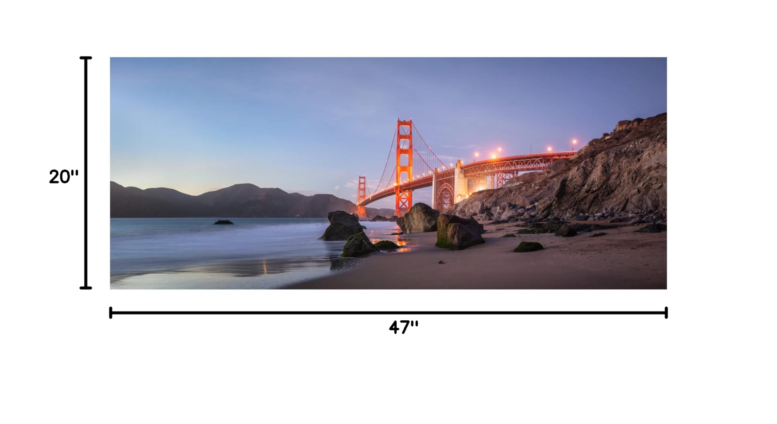 Trademark Fine Art 'Sunset Bay' Canvas Wall Art Print by Fegari - Coastal Beach Decor for Living Room, Bedroom & Office