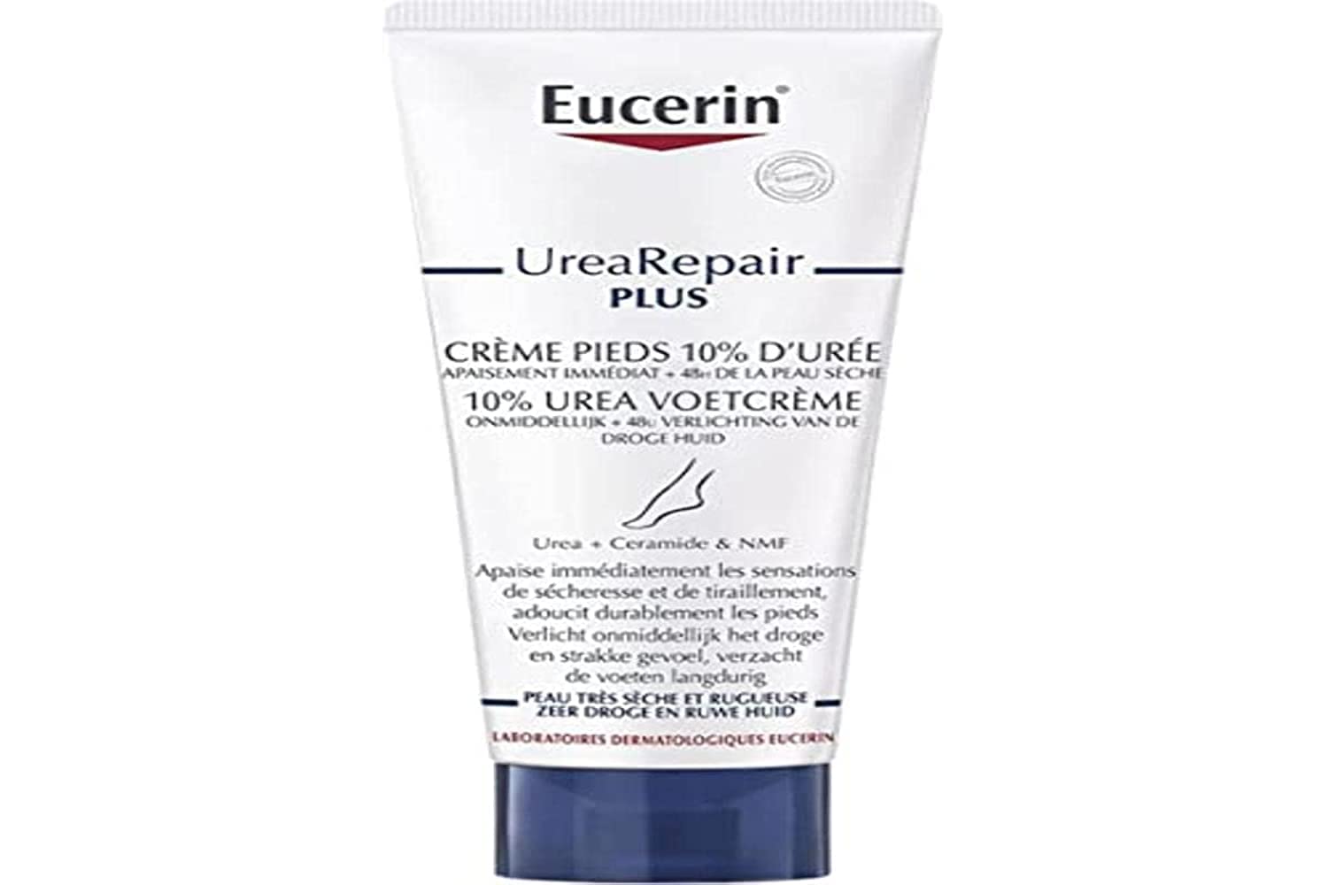 Eucerin UreaRepair Plus Foot Cream 10% Urea - 100ml Intensive Moisturizer for Dry, Cracked Feet - Perfect for Daily Foot Care & Healing Rough Skin