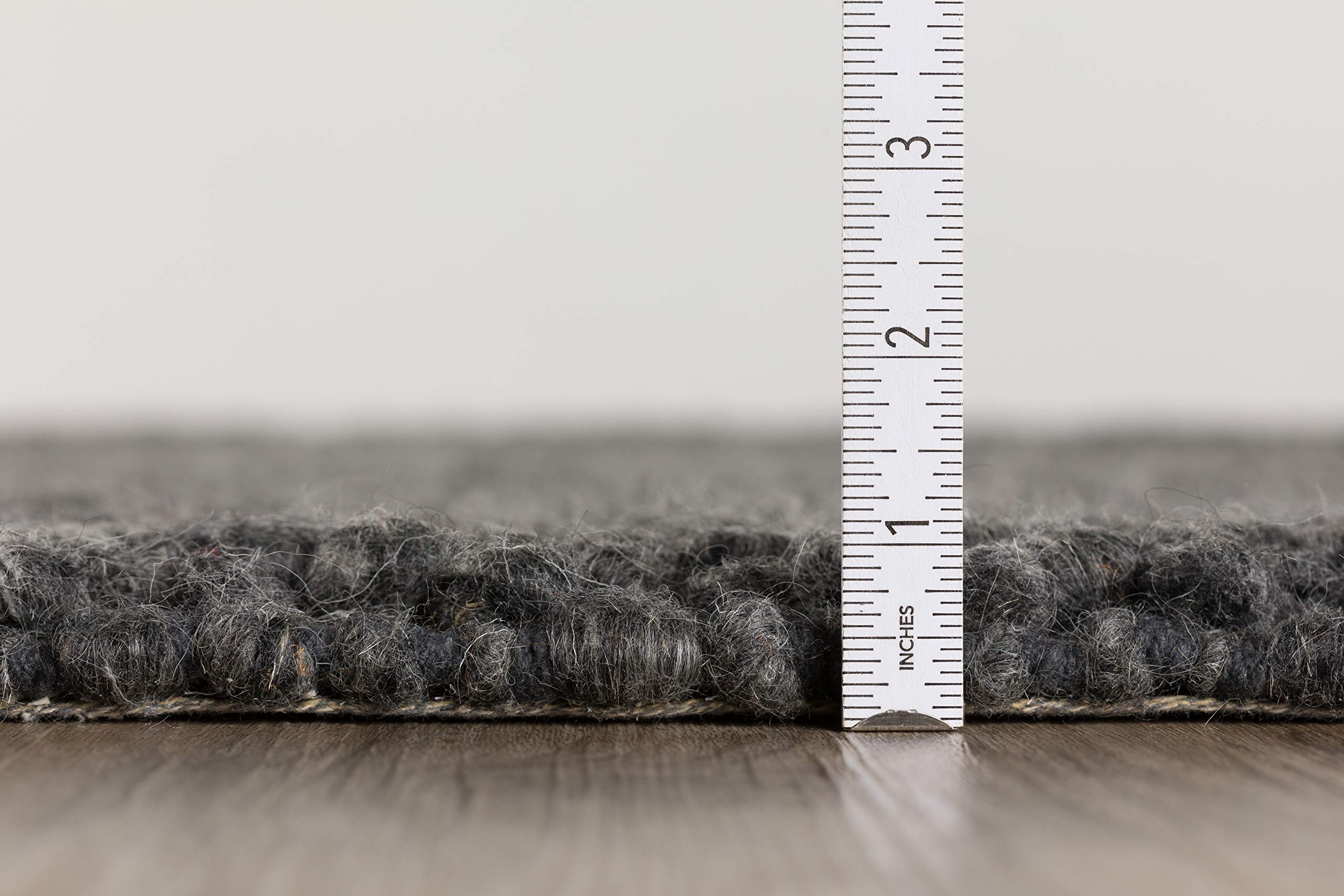 Addison Rugs Boulder ABL31 Steel 2' x 3' Rectangle Soft Wool Area Rug - Handmade, Durable & Stain Resistant - Perfect for Bedroom, Living Room, Dining Room, Kitchen or Office Decor