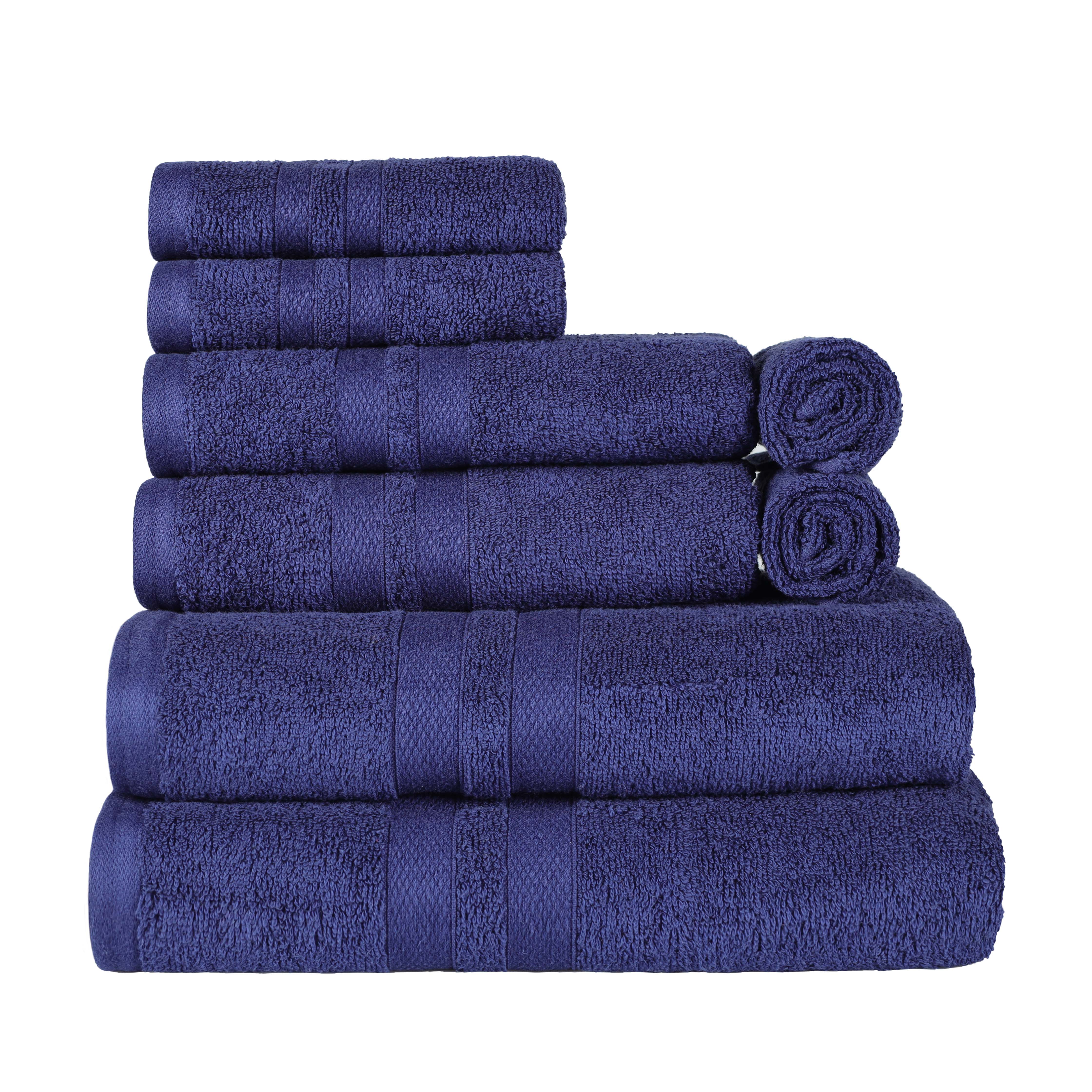 Ultra Soft Cotton Absorbent 8-Piece Towel Set - Premium Bath & Hand Towels for Spa, Gym, and Home Use - Quick Dry & Highly Absorbent