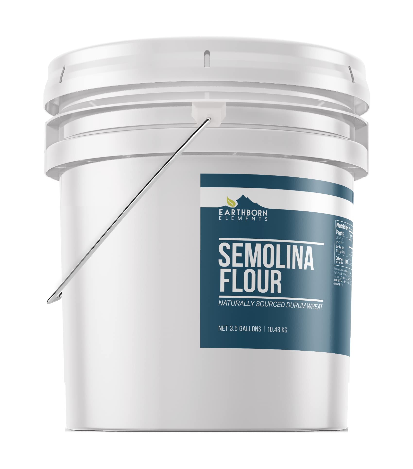 Earthborn Elements Semolina Flour (3.5 Gallons) - Premium Pure Semolina for Baking Cakes, Breads & Pasta | Ideal for Italian Cuisine, Homemade Pasta & Artisan Bread Making