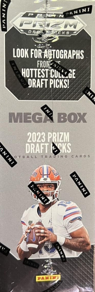 2023 Panini PRIZM Draft Picks Football Card MEGA Box - 60 Cards with 18 Exclusive Gold PRIZMS, Patrick Mahomes & Tom Brady Collector's Edition | Perfect for NFL Fans, Fantasy Football Enthusiasts, and Sports Memorabilia Collectors