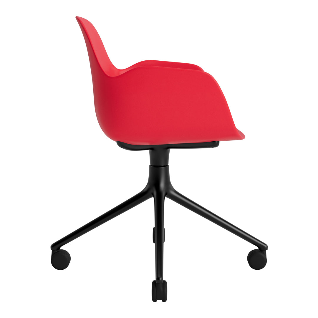 Modern Form Armchair with 4-Wheel Swivel Base - Ergonomic Office Chair for Home & Workspace - Perfect for Desks, Living Rooms, and Study Areas