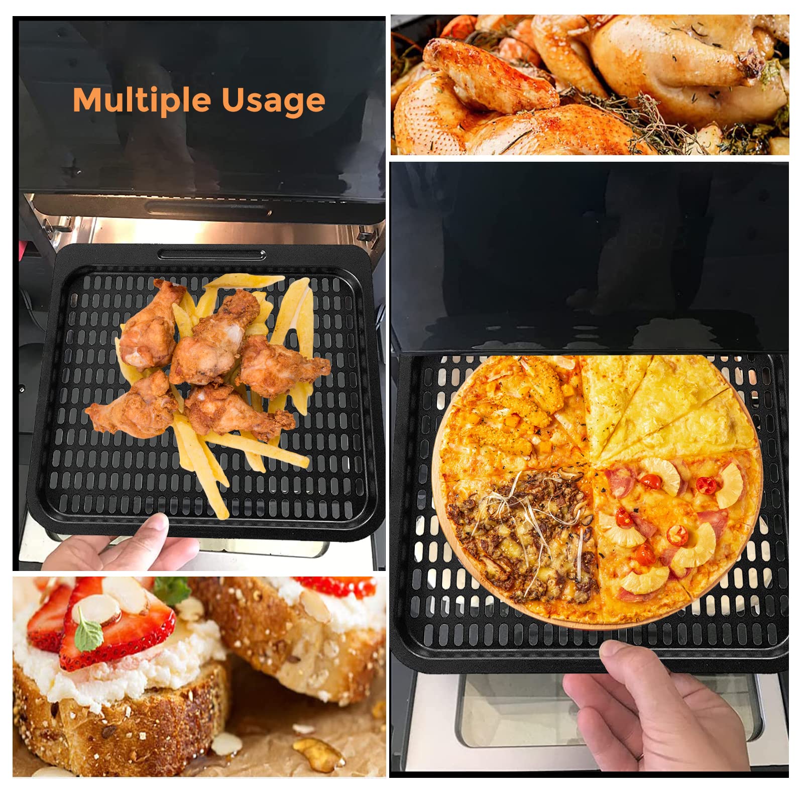 10 QT Air Fryer Cooking Tray Replacement - Stainless Steel Mesh Rack for Instant Vortex, Innsky, Chefman & Most Air Fryer Ovens | Dishwasher Safe Accessories | Perfect for Roasting, Baking & Reheating Meals