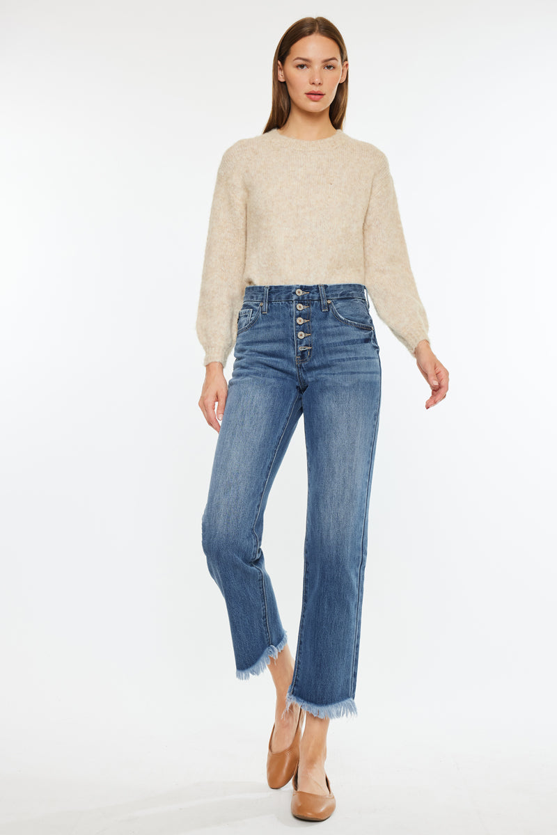 Taurus High Rise Straight Leg Jeans for Women - Stretchy Denim Pants, Comfortable & Flattering Fit - Perfect for Casual Wear, Office & Date Nights