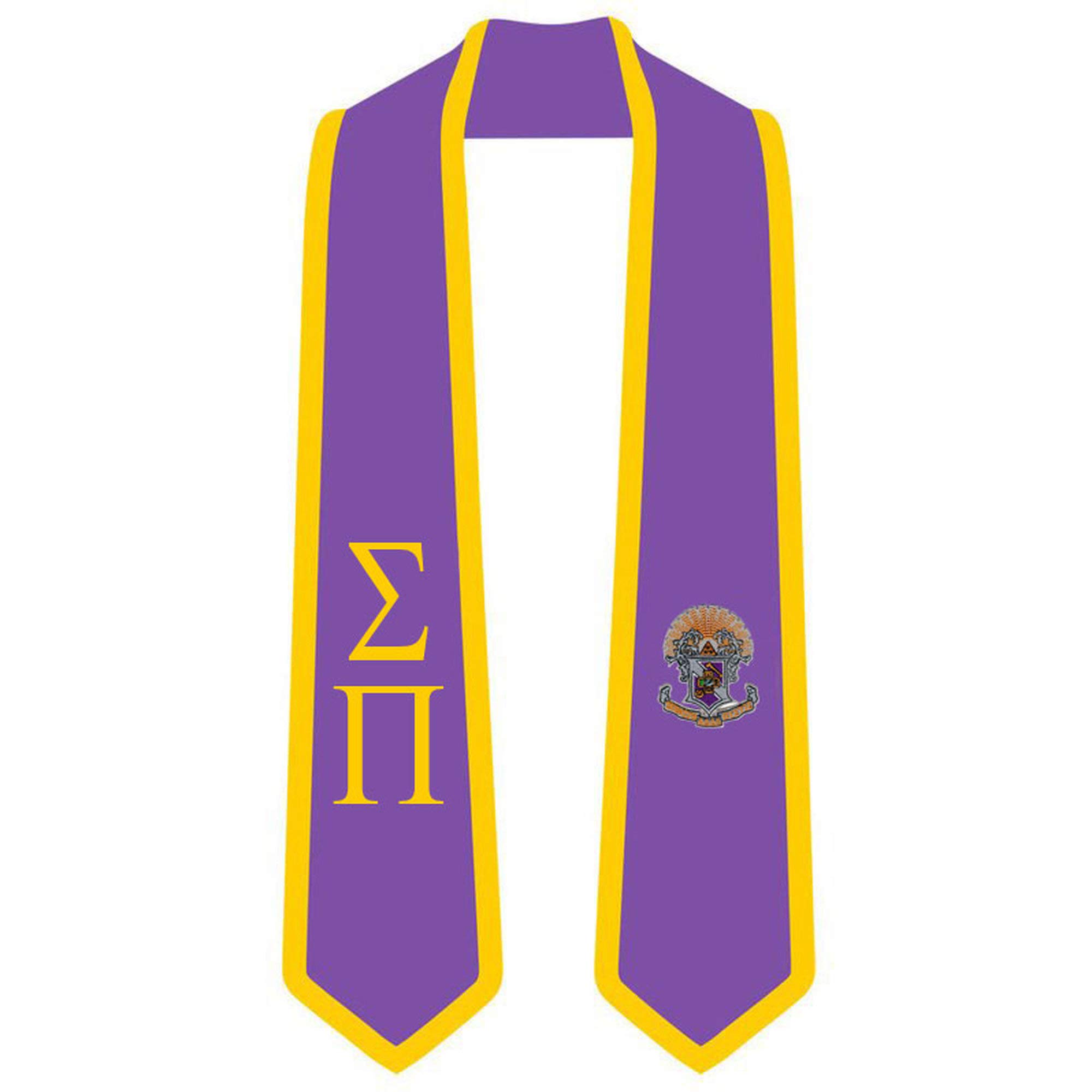 Sigma Pi Greek 2-Tone Graduation Stole Sash - Fraternity Sorority Lettered Sash for College Graduation Ceremony & Greek Life Events