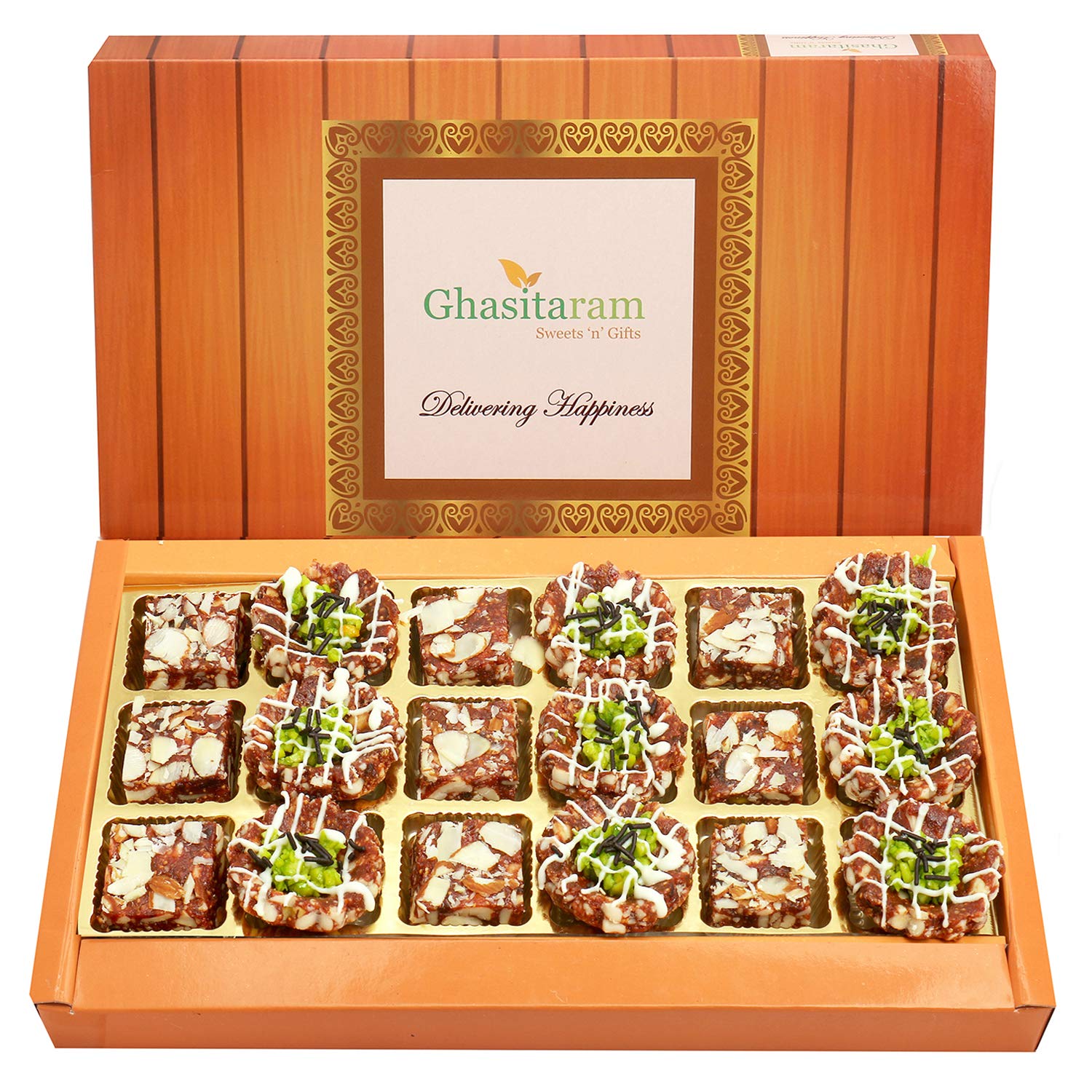 Premium Assorted Anjeer Sweets 18 Pcs - Authentic Indian Diwali Gift Box | Traditional Fig Dessert for Festivals, Celebrations & Corporate Gifting