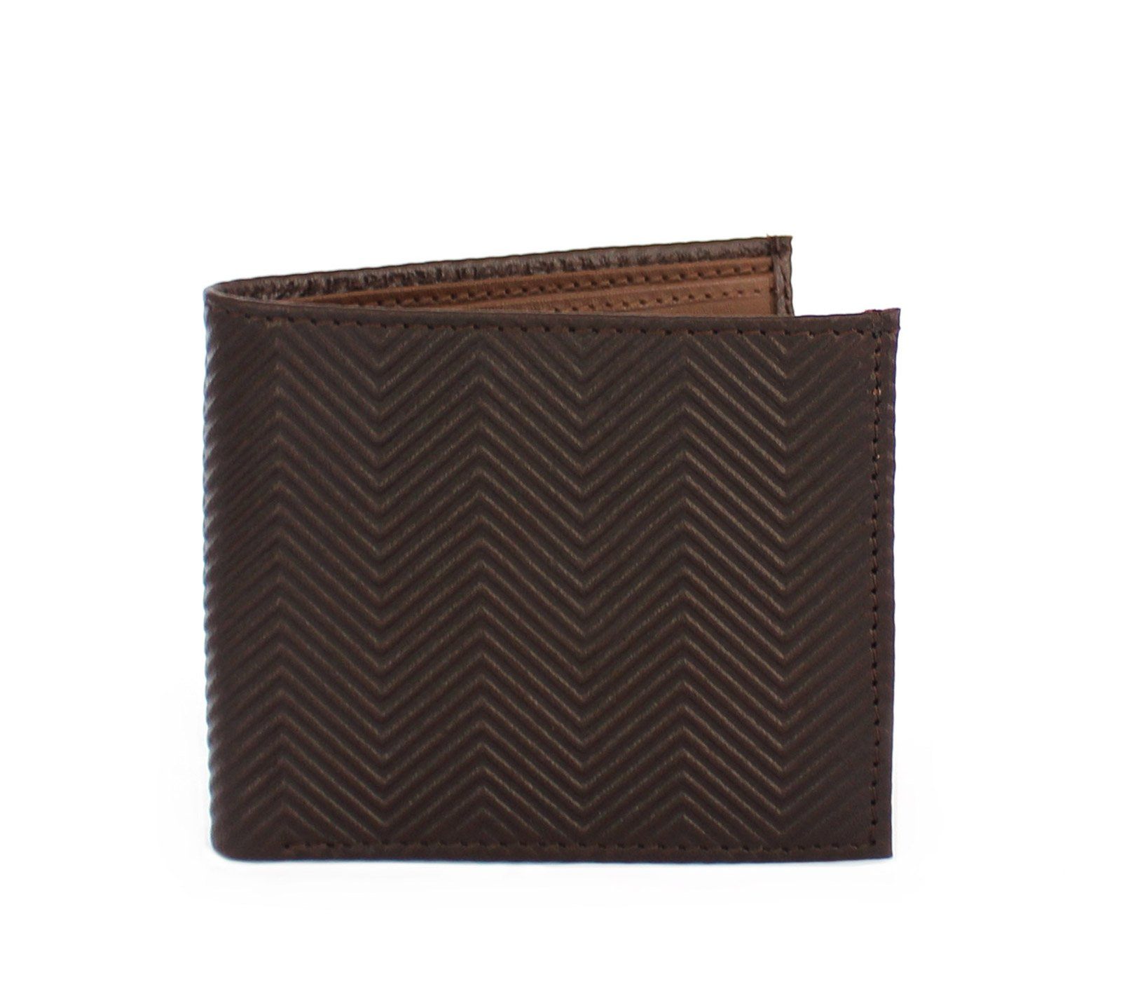 Chevron Wallet for Men & Women - RFID Blocking Leather Bifold Wallet - Slim Minimalist Design for Everyday Use & Travel
