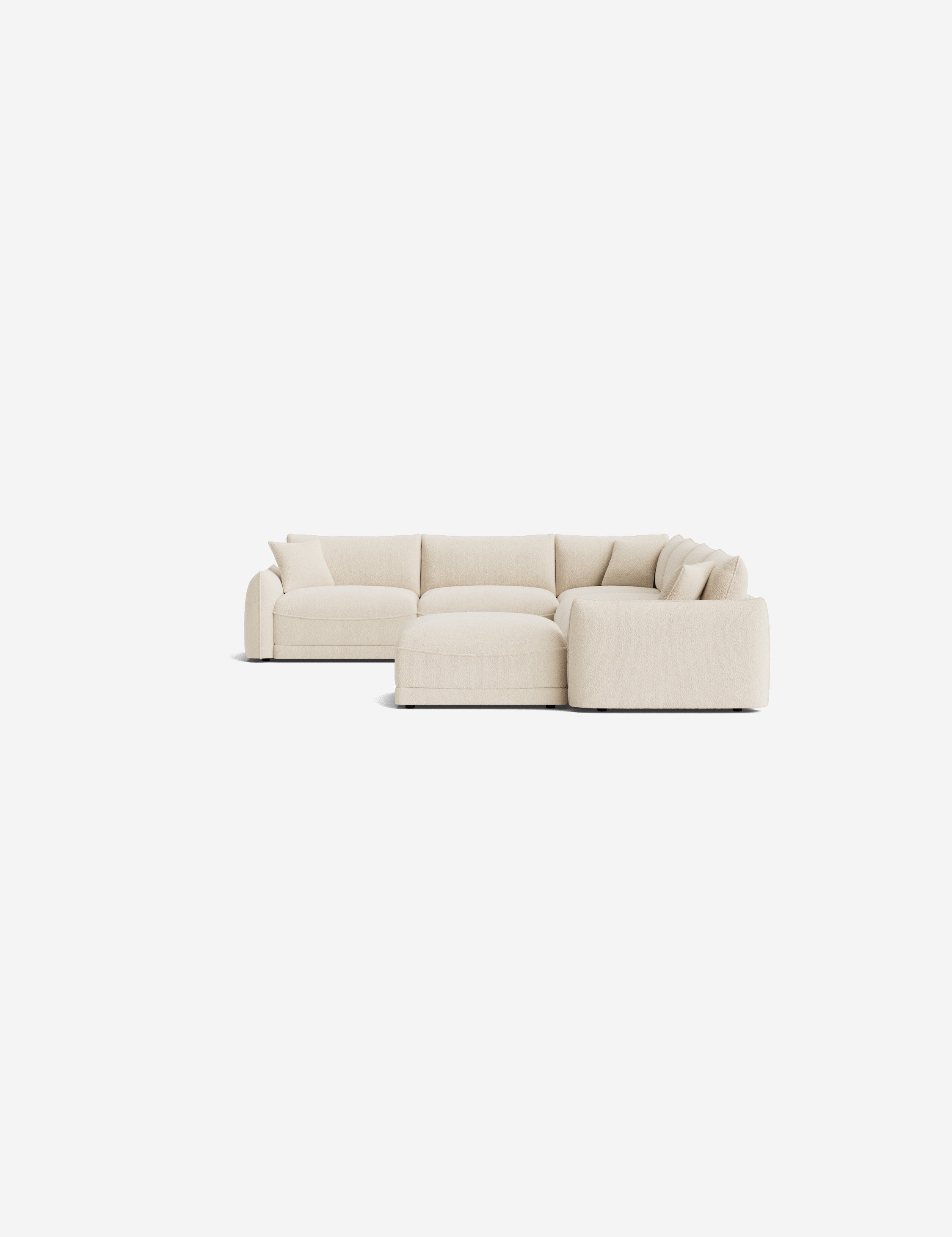 Balmer Modular Corner Sectional Sofa with Ottoman - Modern L-Shaped Couch Set for Living Room, Lounge & Family Room - Comfortable Reversible Chaise & Storage Ottoman