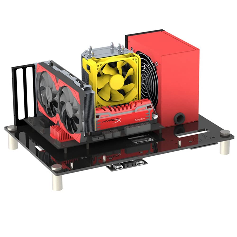 EDDIY Acrylic Open ATX PC Test Bench Case - DIY Computer Chassis for Motherboard Overclocking & Modding | Perfect for PC Builders, Hardware Testing & Gaming Rigs