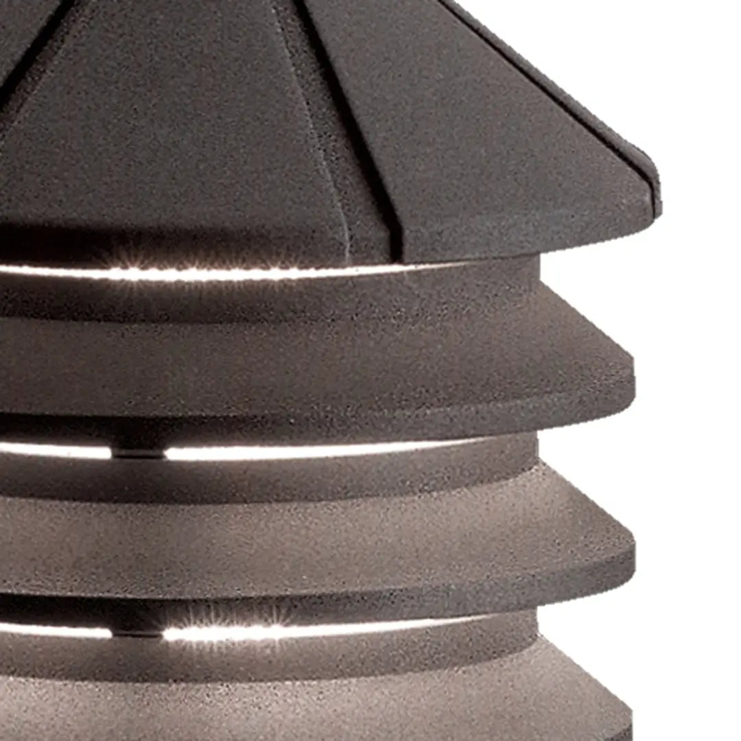 120V Three Tier Outdoor Path Light in Textured Architectural Bronze - Perfect for Garden, Walkway, and Landscape Lighting