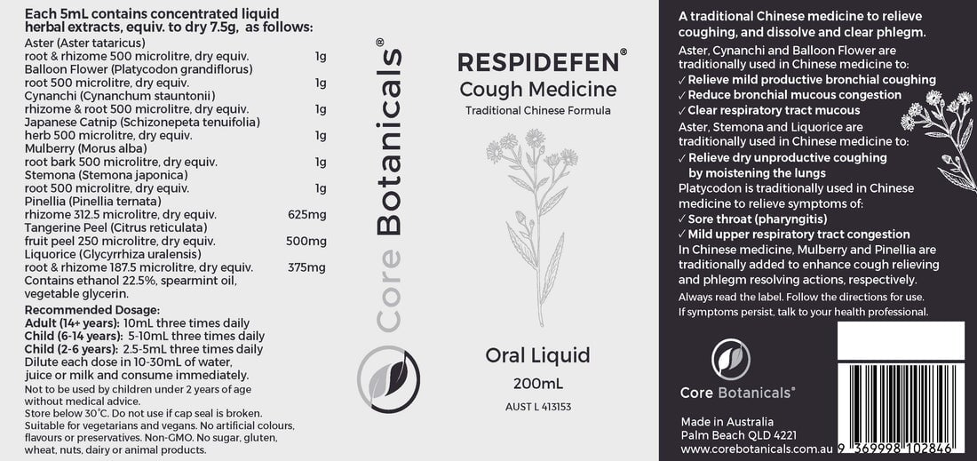 Core Botanicals Respidefen Natural Cough Relief Syrup - Soothes Throat & Supports Respiratory Health - Ideal for Cold, Flu & Allergy Season