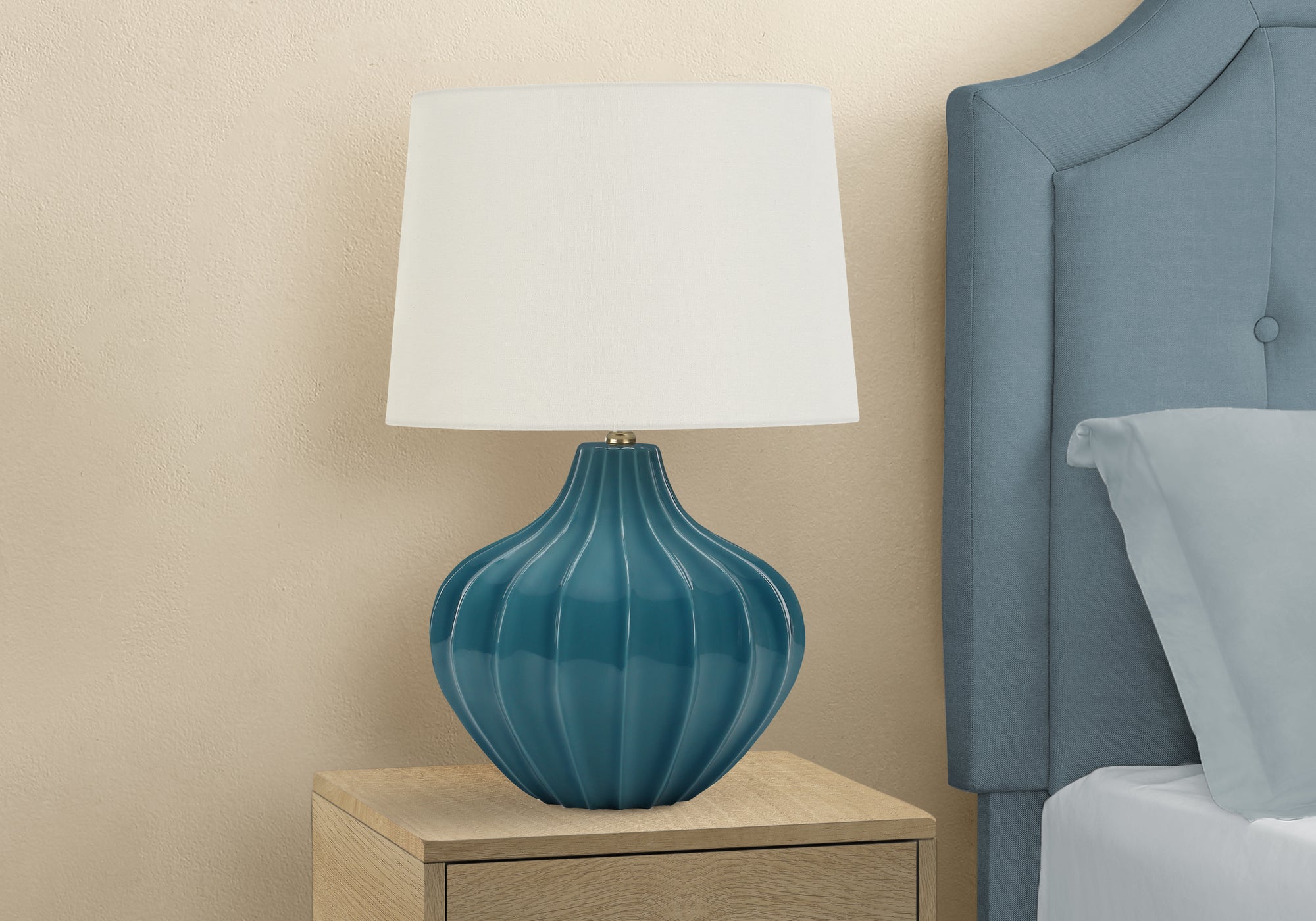 Blue Glow Table Lamp - Modern LED Night Light for Bedroom, Living Room & Office - Stylish & Elegant Decorative Lighting for Home Decor & Relaxation