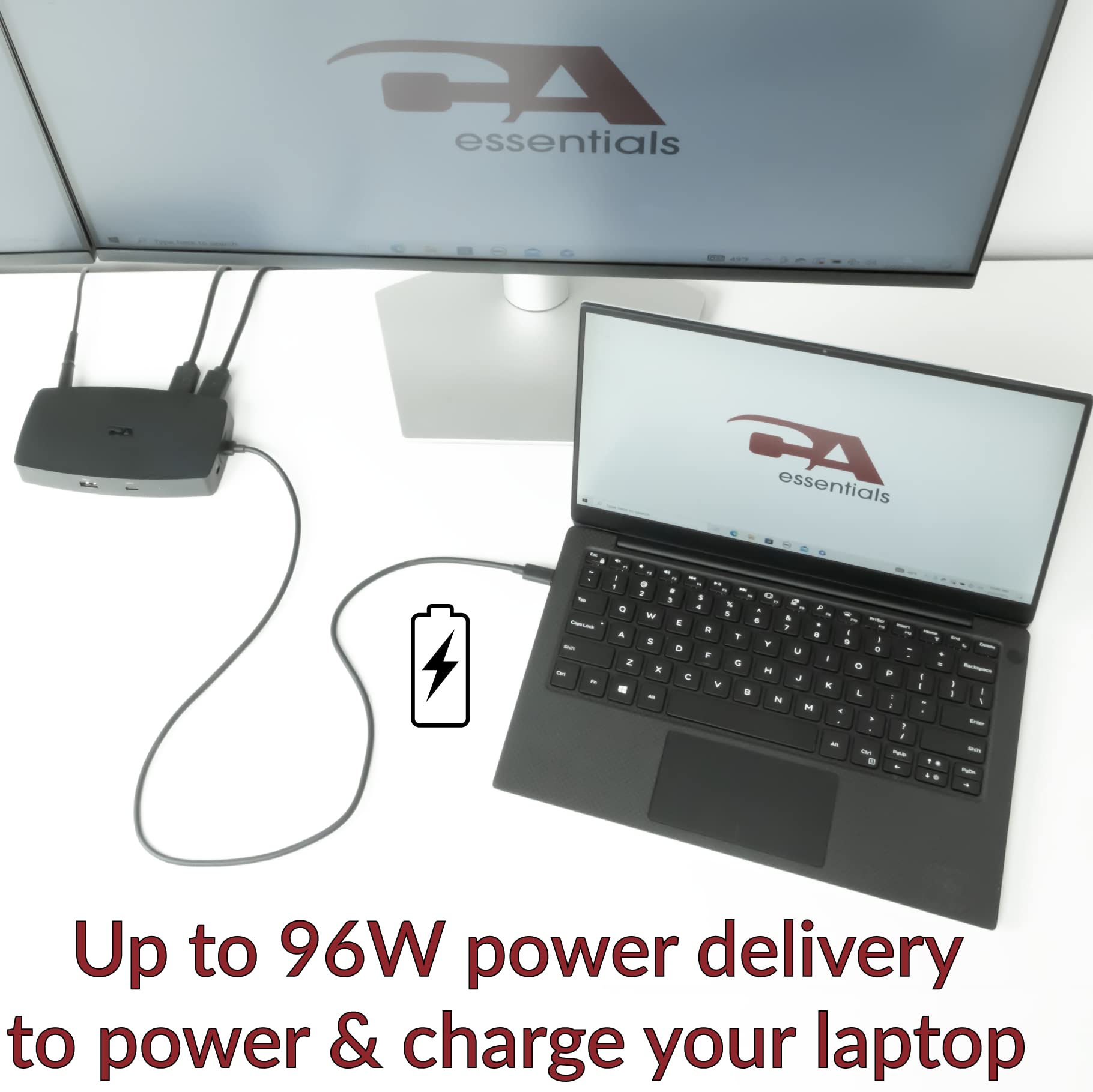 CA Essential Laptop Docking Station (DS-1000) - USB-C Hub with Dual 4K HDMI, 6 USB Ports, Ethernet, 100W PD Charging | TAA Compliant | Perfect for Home Office, Remote Work & Multi-Monitor Setup