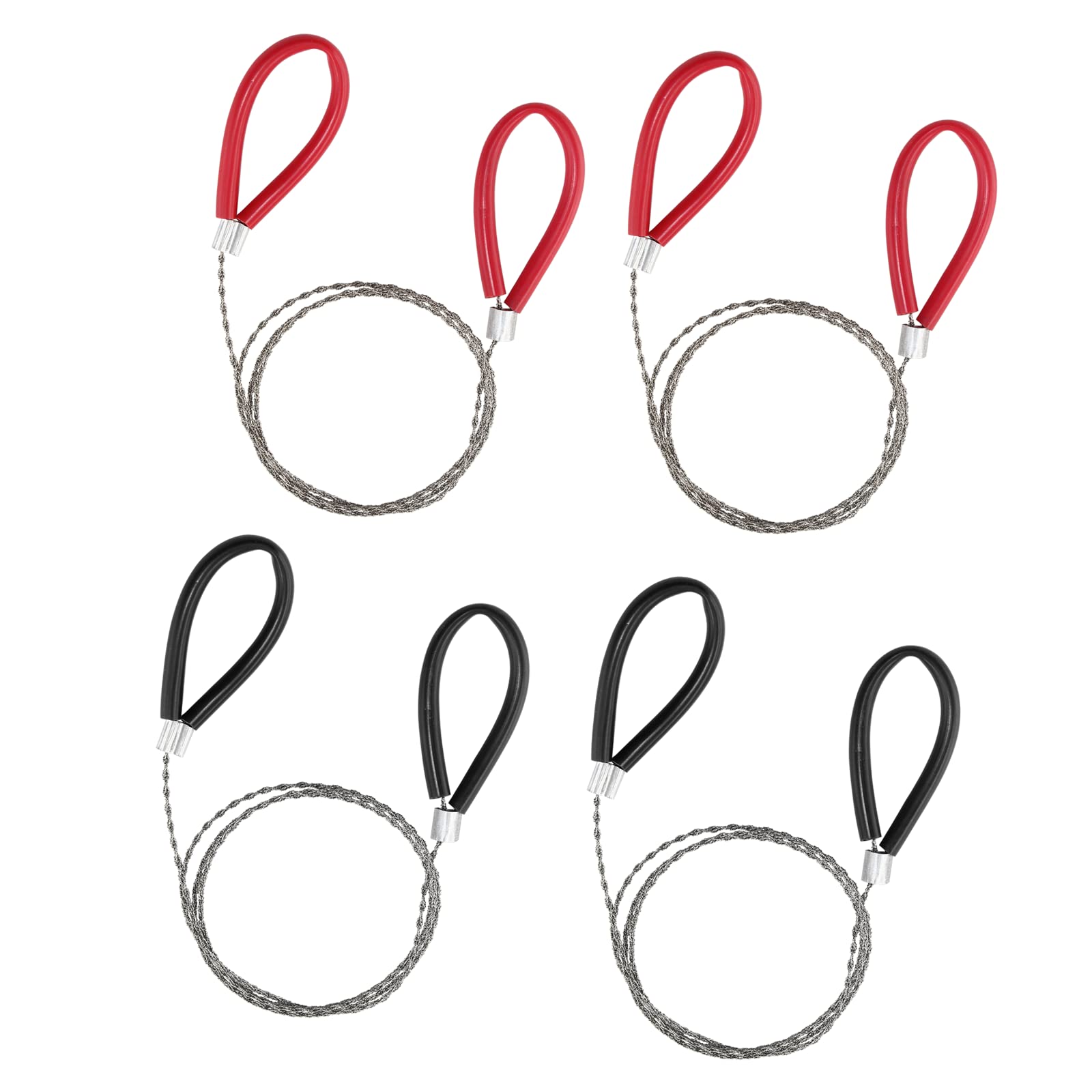 4 Pack Stainless Steel Wire Saw with PVC Pipe Handle - 23.62 Inch Portable Rope Saw for Camping, Hiking, Hunting & Survival Gear | Perfect for Cutting Wood, Branches & Emergency Situations