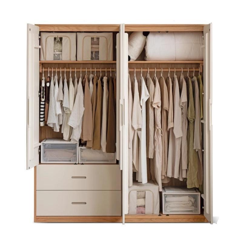 69.3x22.4x78.7 inch / 176x57x200 cm / natural wood color / four-door wardrobe type B