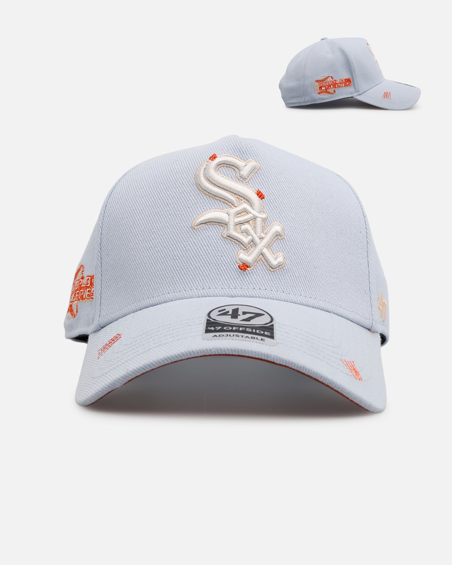 47 Brand Chicago White Sox 'Overstitch' 47 Offside Snapback Hat - Light Blue Adjustable Baseball Cap for Men & Women - Perfect for Sports Fans, Casual Wear & Street Fashion