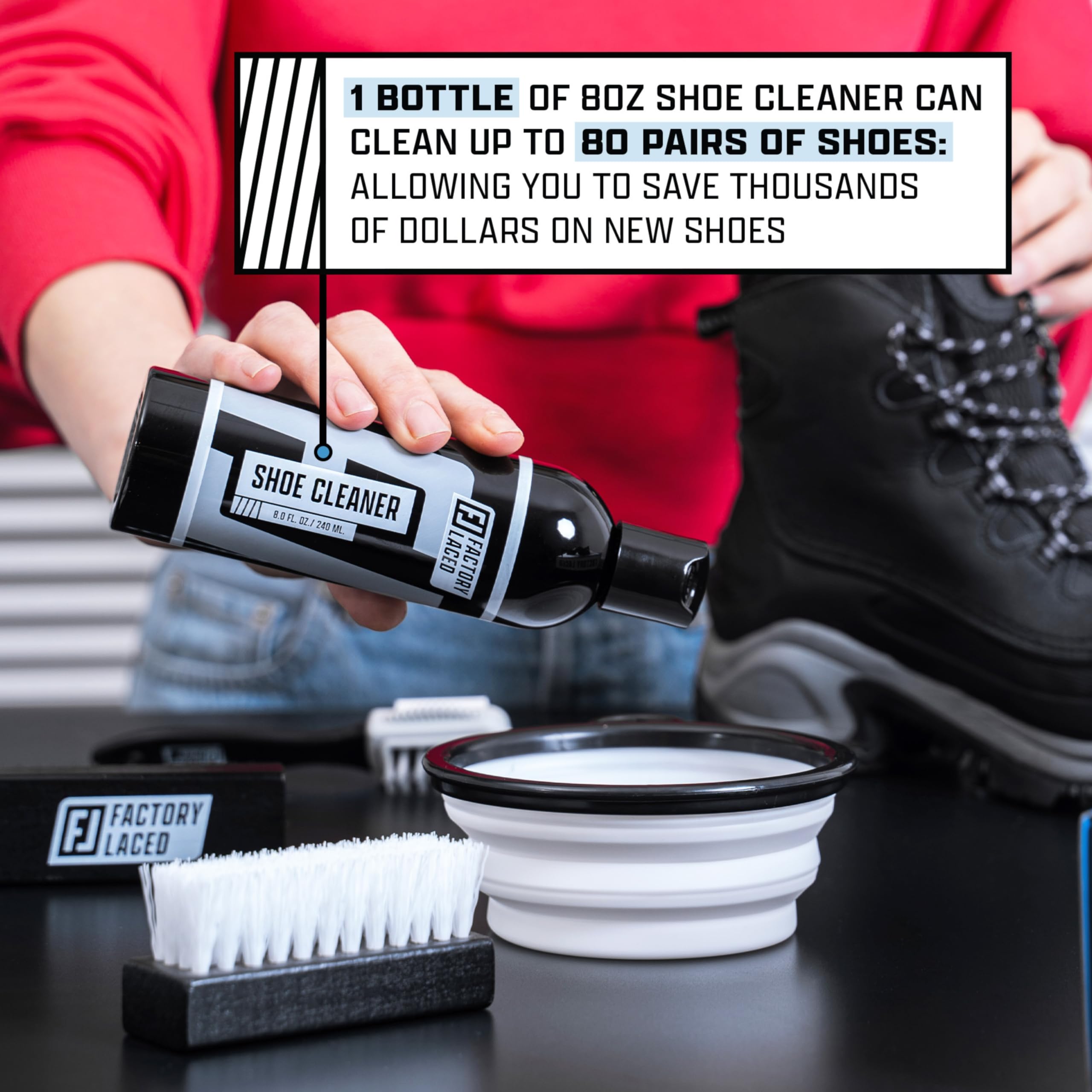 Premium Shoe Cleaning Kit - Complete Sneaker Care Set for All Shoes | Gentle Brush, Effective Solution & Microfiber Towel | Perfect for Sneakers, Leather Shoes & Athletic Footwear Maintenance