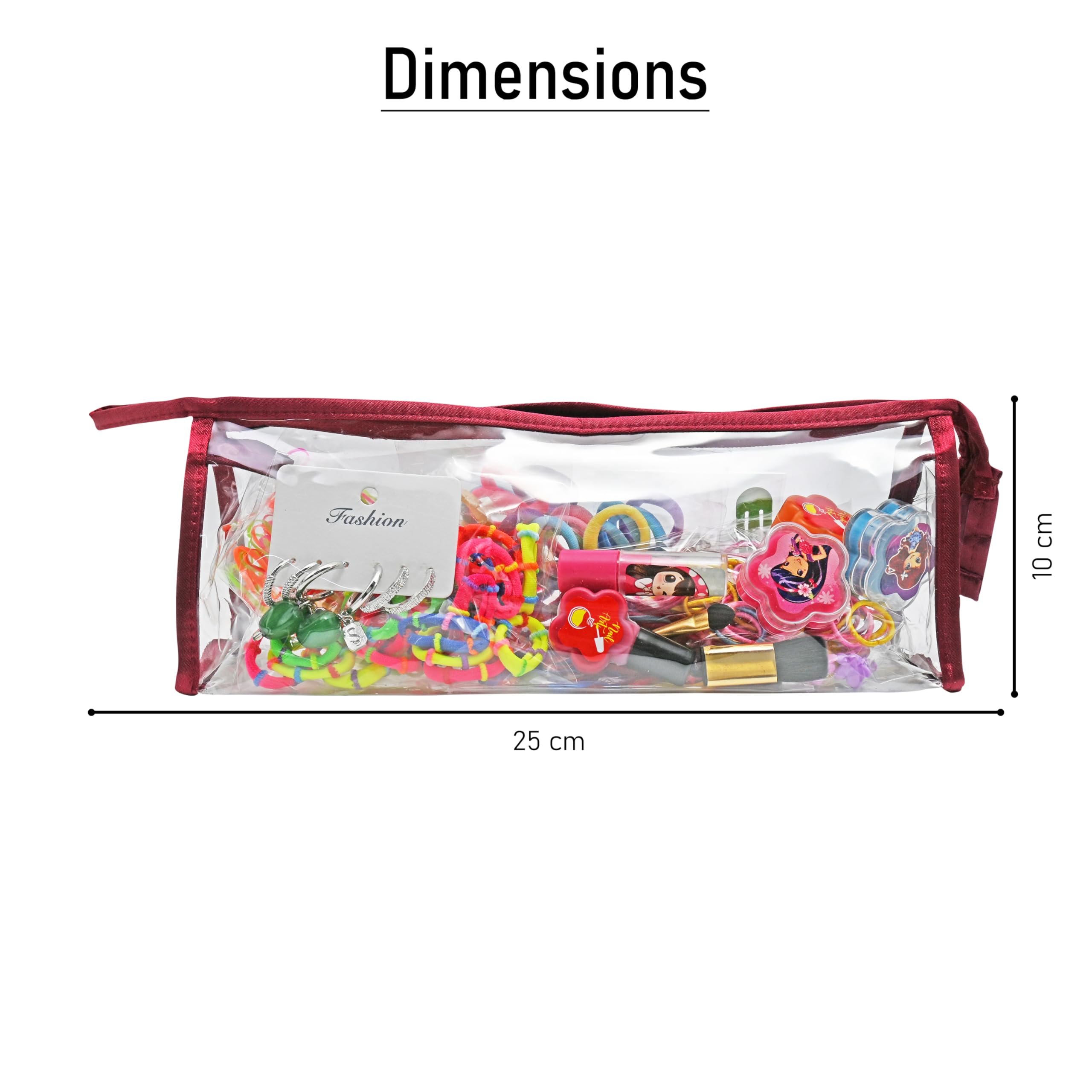 **Maroon Large Capacity Transparent Makeup Pouch - Waterproof Cosmetic Bag, Travel Toiletry Organizer for Women & Men | Perfect for Travel, Gym, Beach & Daily Use**