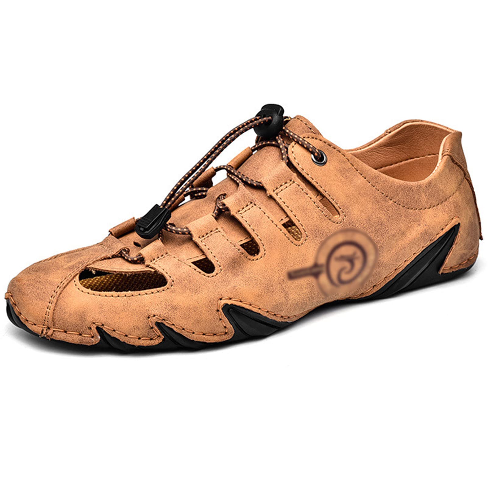 **Men's Breathable Leather Sports Sandals - Non-Slip Open Toe Outdoor Fisherman Shoes for Walking, Beach, Gym & Workout - Perfect for Summer, Hiking & Casual Wear**